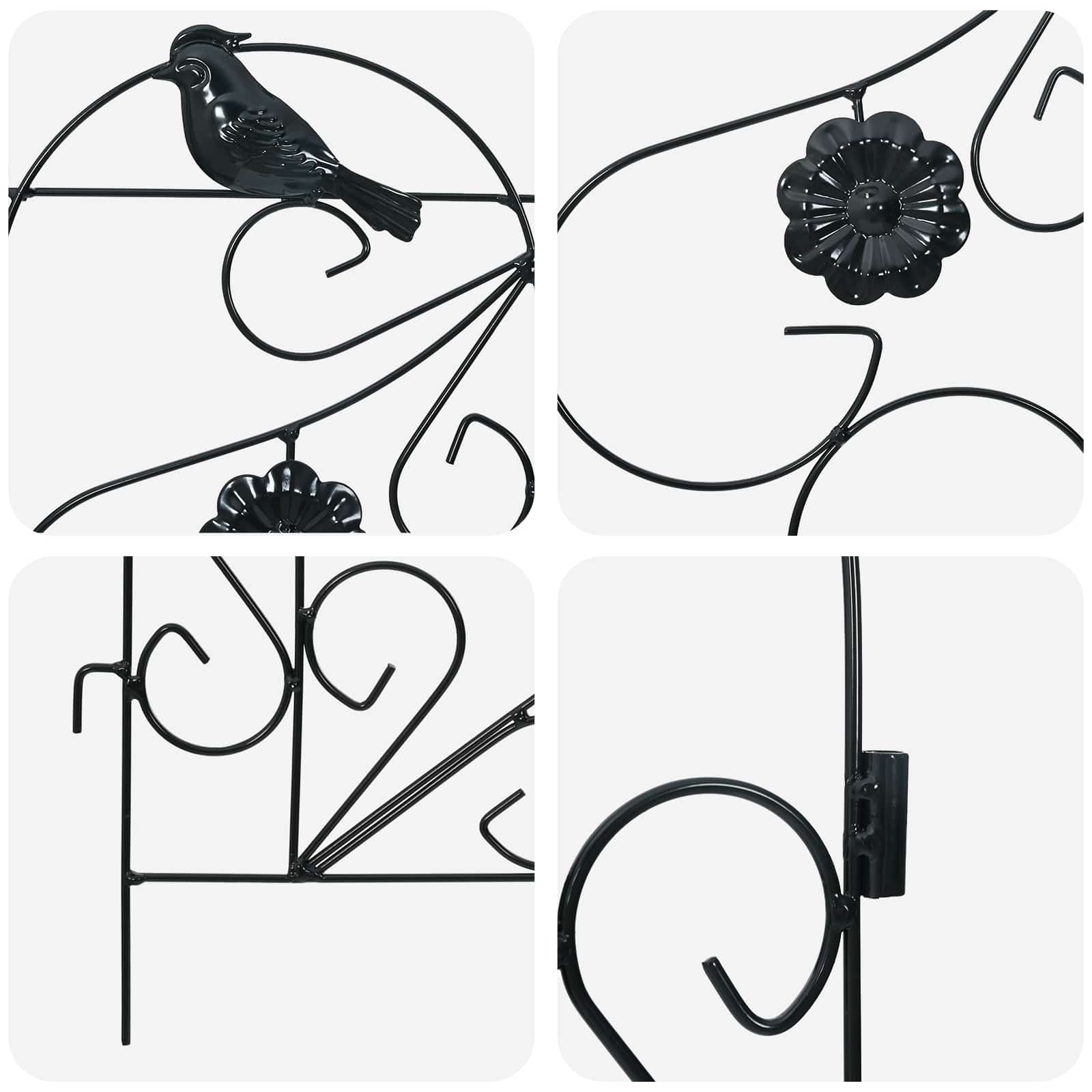 Gartenzaun 5 pcs Schwarz Stahl