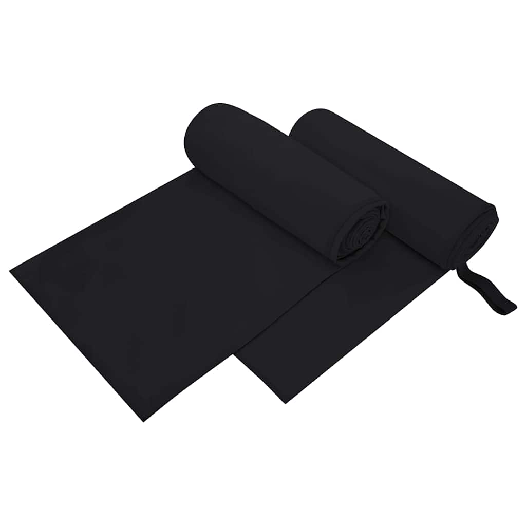 Sporthandtücher 2 pcs Schwarz 50 x 30 cm Polyester und Polyamid