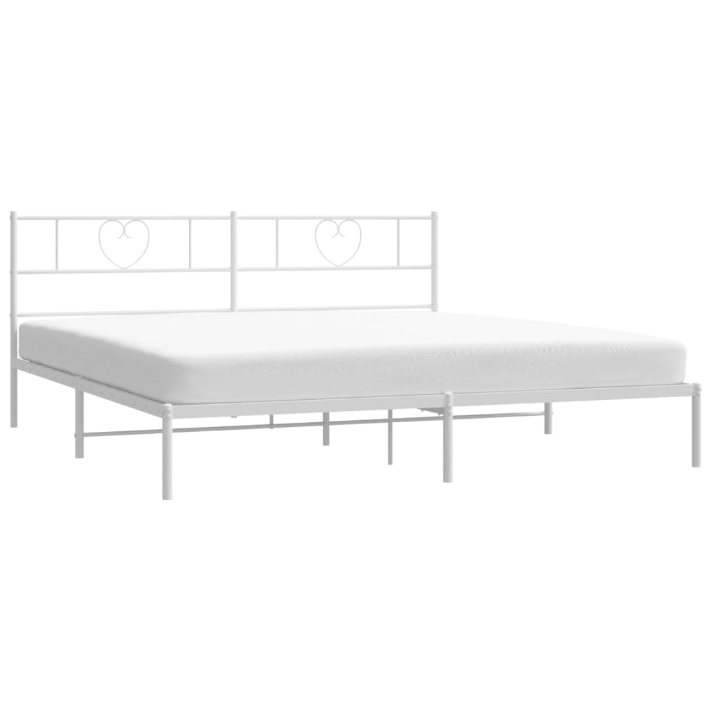 Bettgestell mit Kopfteil Metall Schwarz 100x190 cm