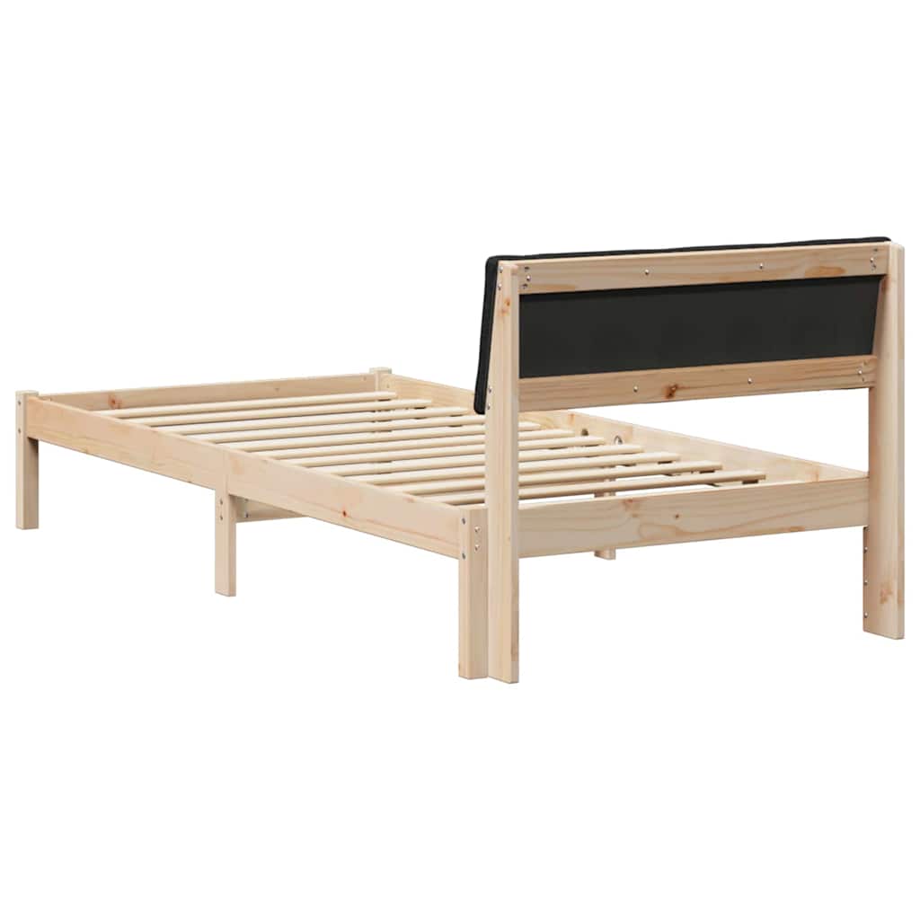 Bettgestell Braun und hellgrau 200 x 200 cm Massivholz Kiefer