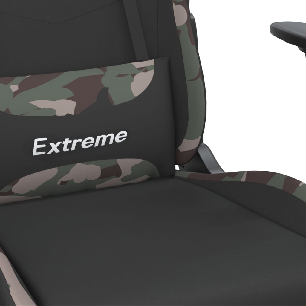 Gaming-Stuhl mit Massagefunktion Schwarz und Creme Stoff