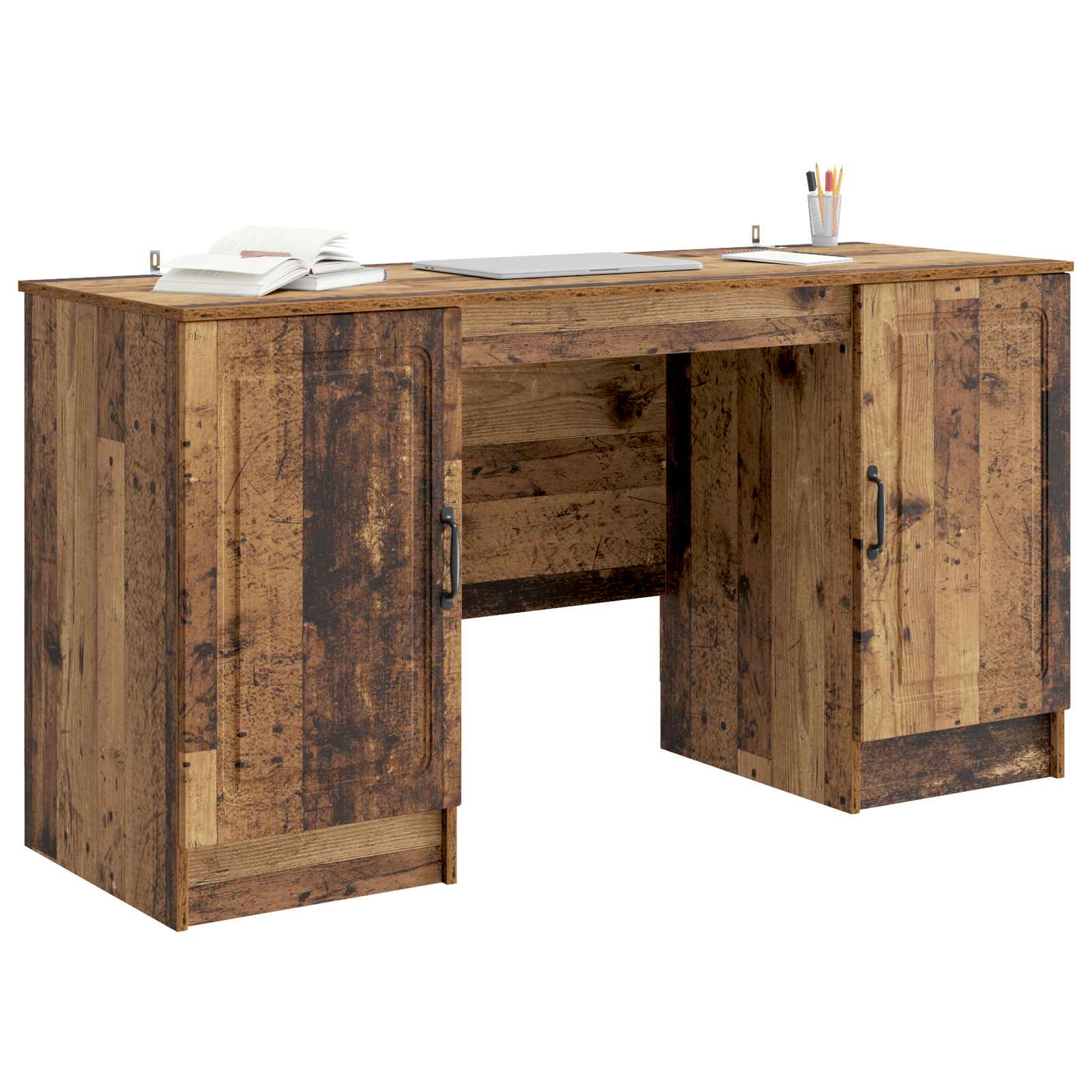 Schreibtisch mit Regal Schwarz 142,5 x 50 x 75 cm Holzwerkstoff