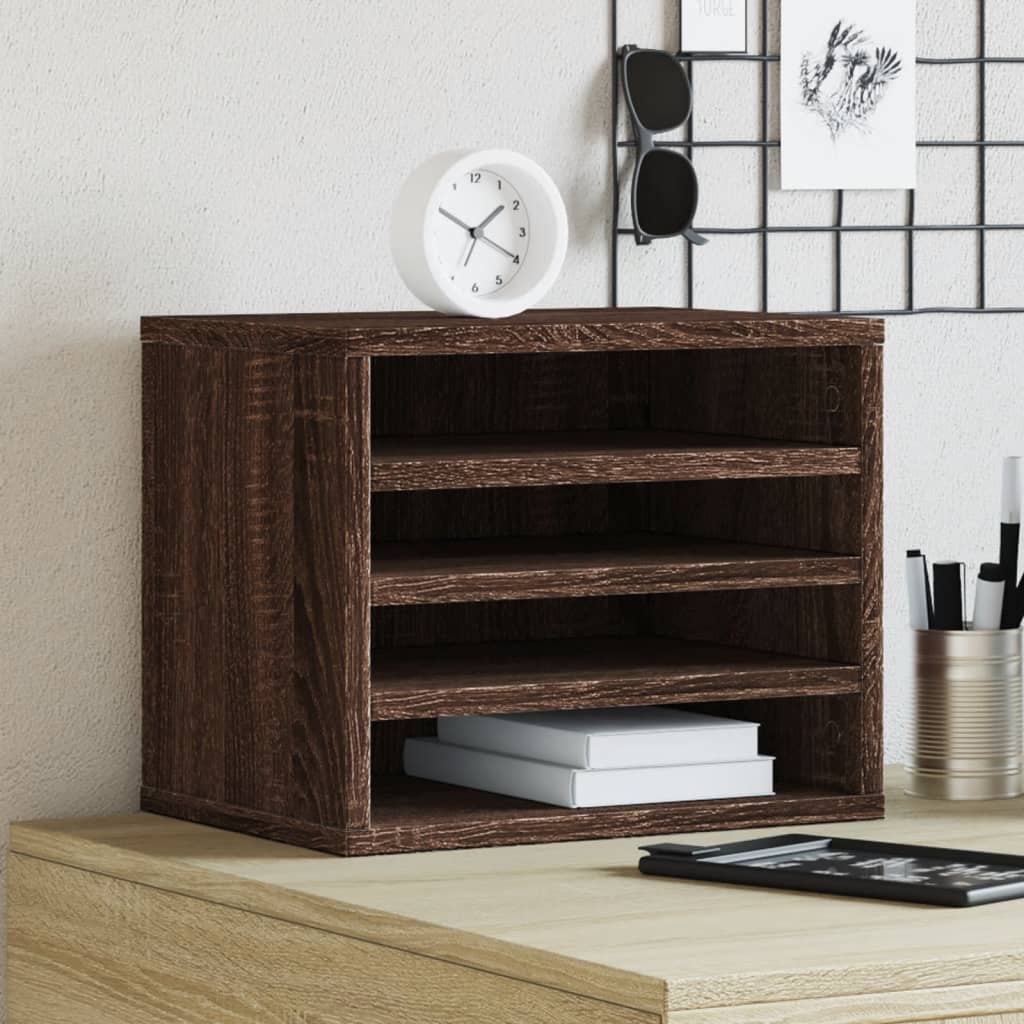 Schreibtisch-Organizer Weiß 36x26x29,5 cm Holzwerkstoff