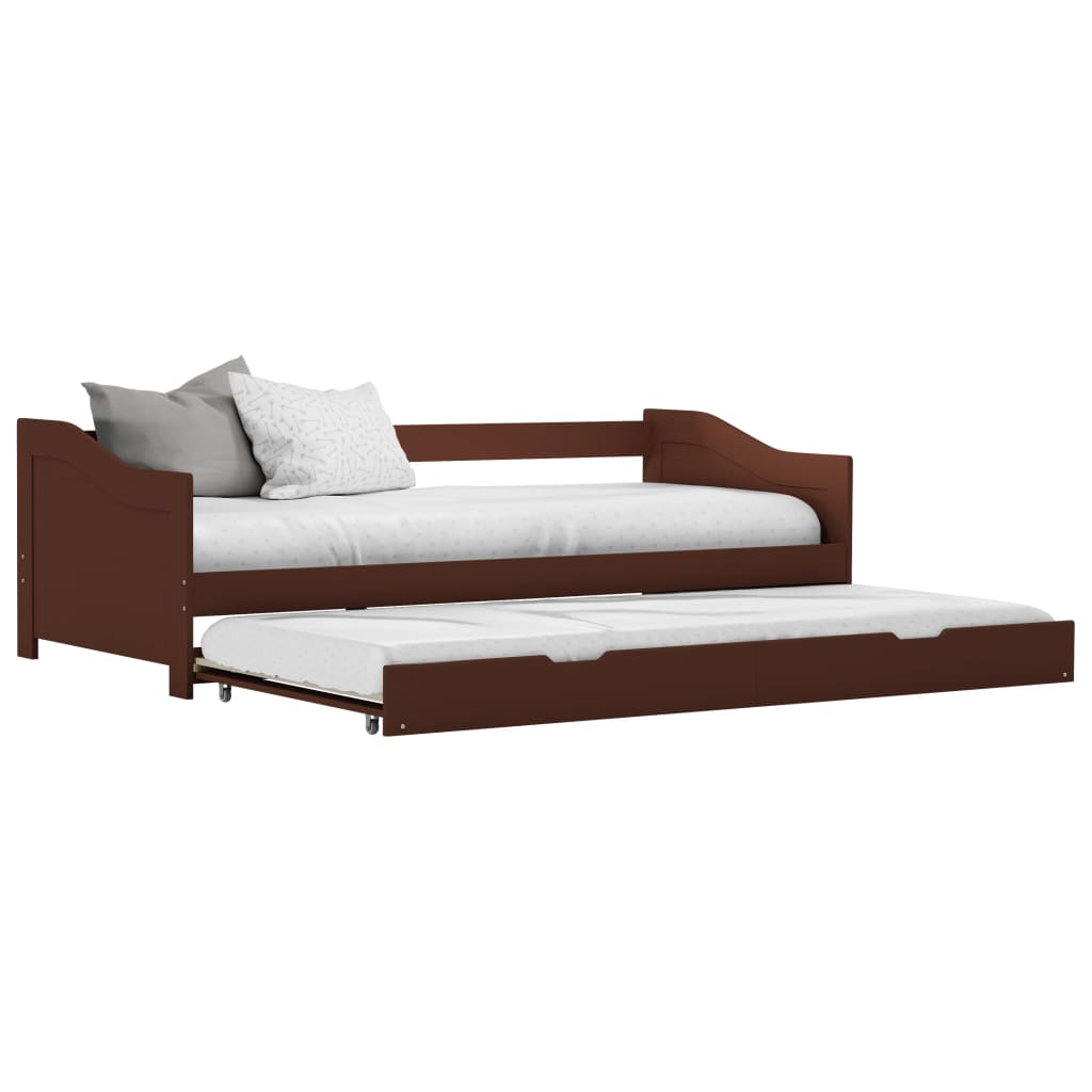 Ausziehsofa Bettgestell Weiß Kiefernholz 90×200 cm