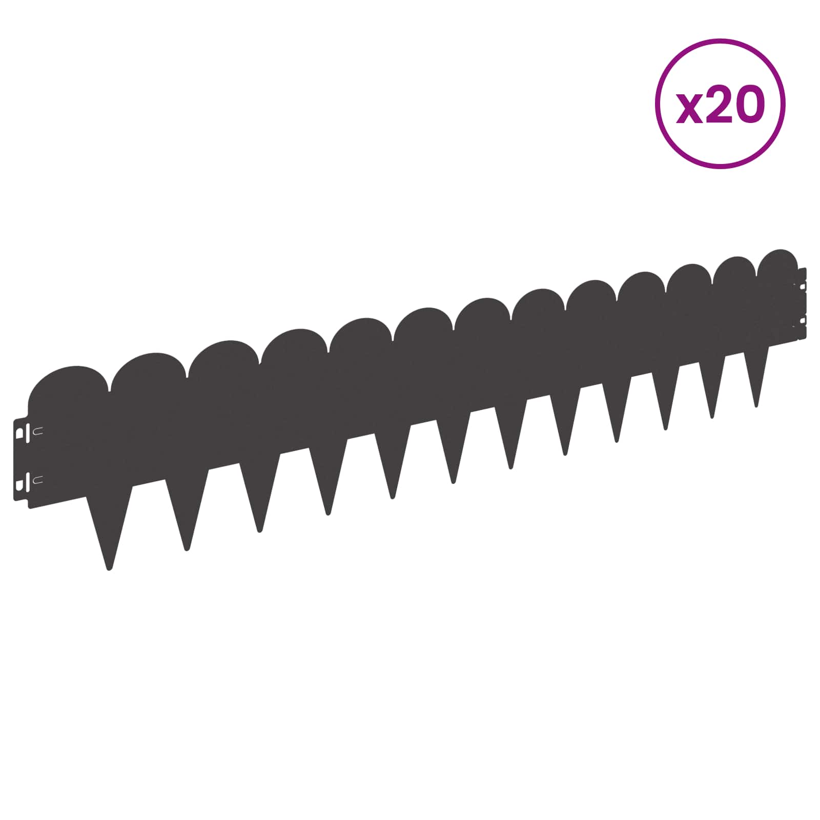 Raseneinfassung 10 pcs 103 x 15 cm Stahl Schwarz