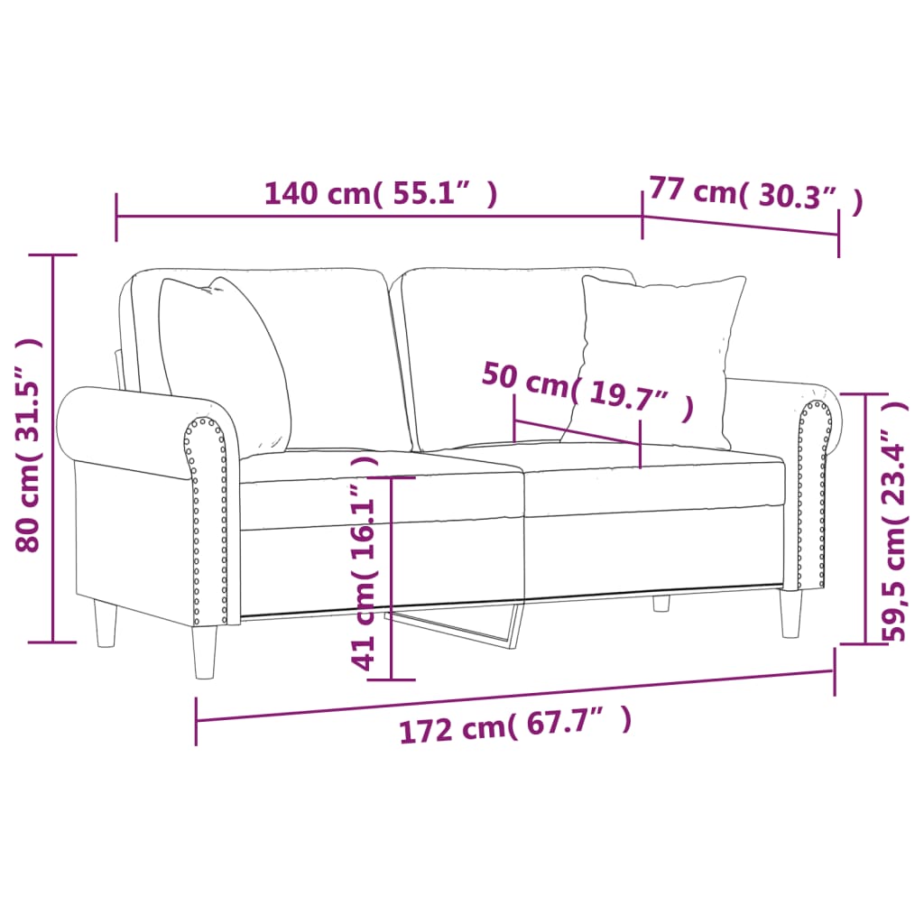 2-Sitzer-Sofa mit Zierkissen Dunkelgrün 120 cm Samt