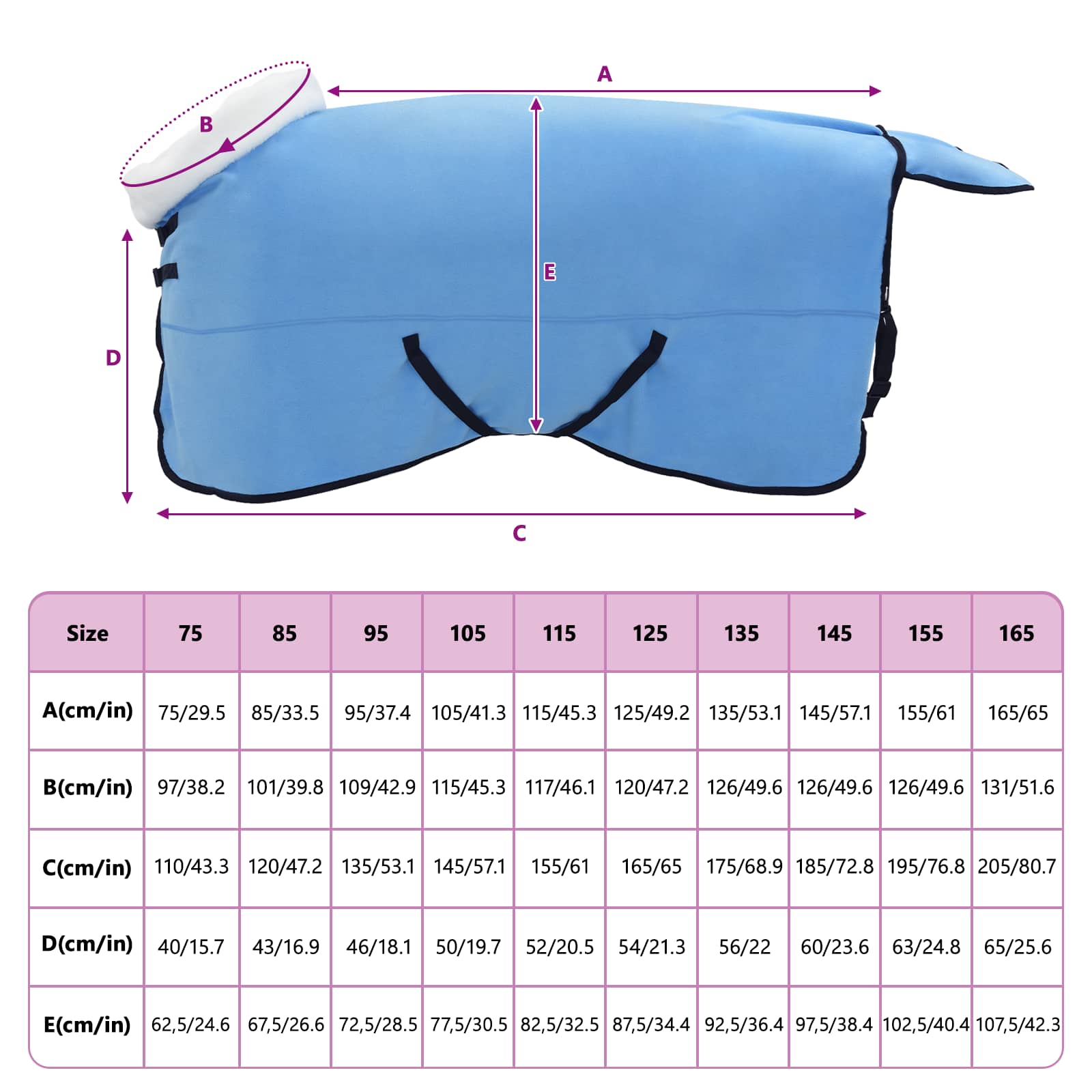 Pferdedecke Volles Aqua 75 cm Polarfleece
