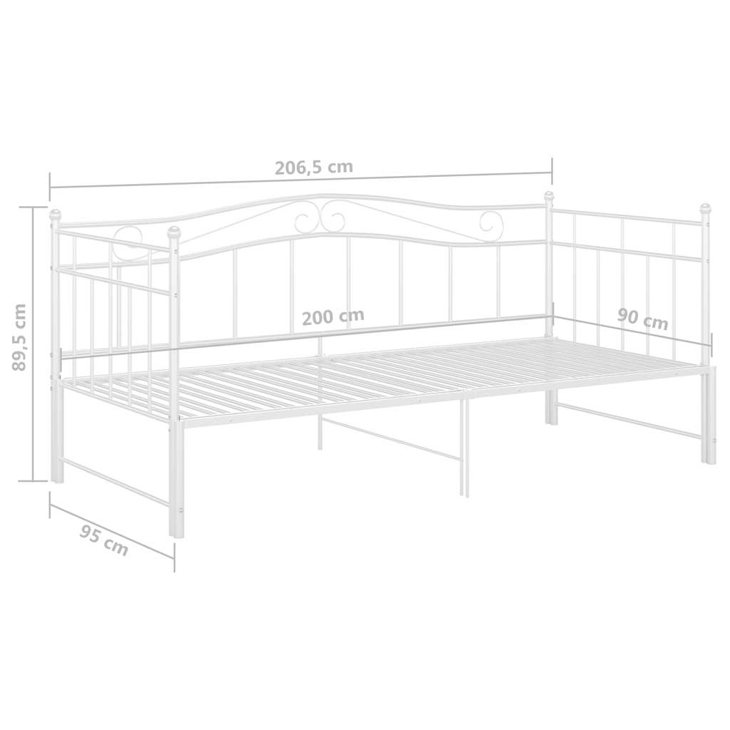 Ausziehsofa Bettgestell Schwarz Metall 90x200 cm