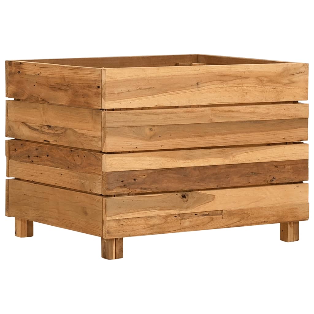 Hochbeet 100x40x72 cm Teak Altholz und Stahl
