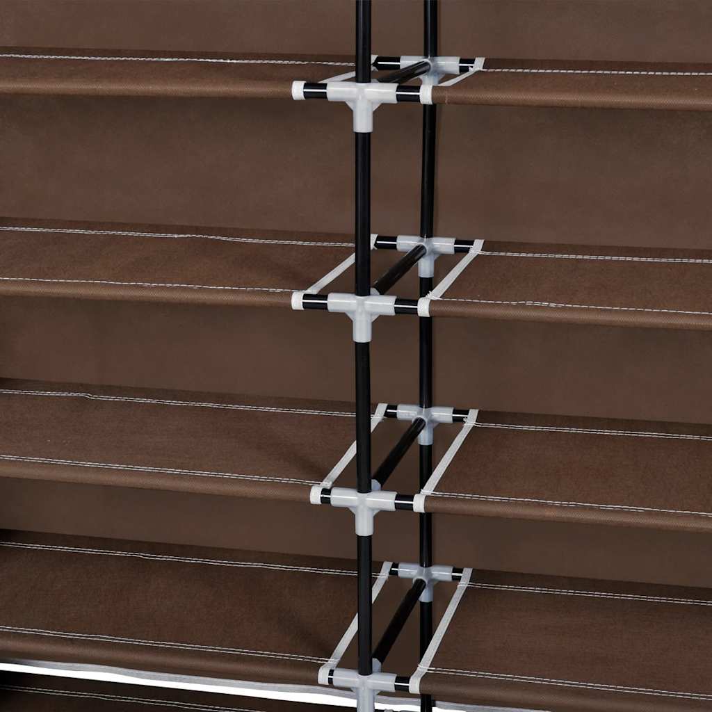 Stoff Schuhschrank mit Abdeckung 115 x 28 x 110 cm Schwarz