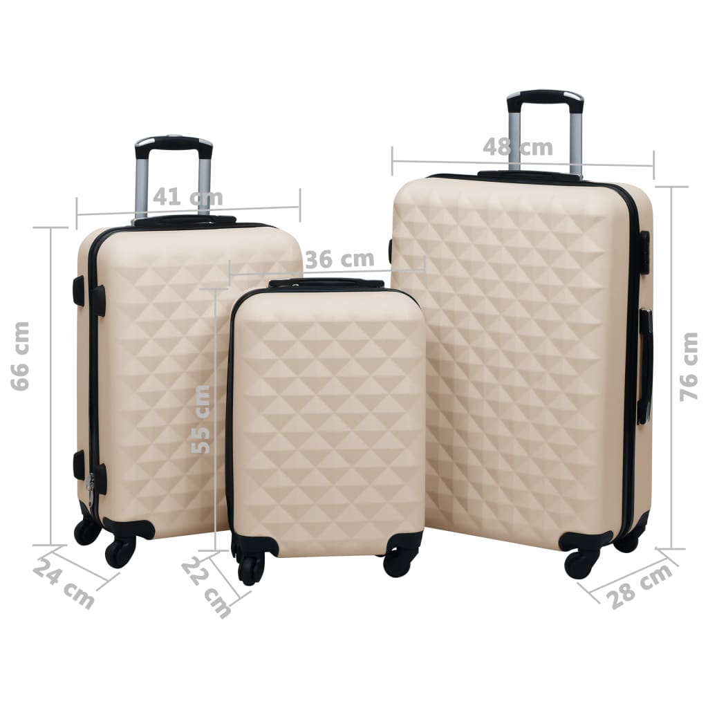 Hartschalen-Trolley-Set 3 Stk. Blau ABS
