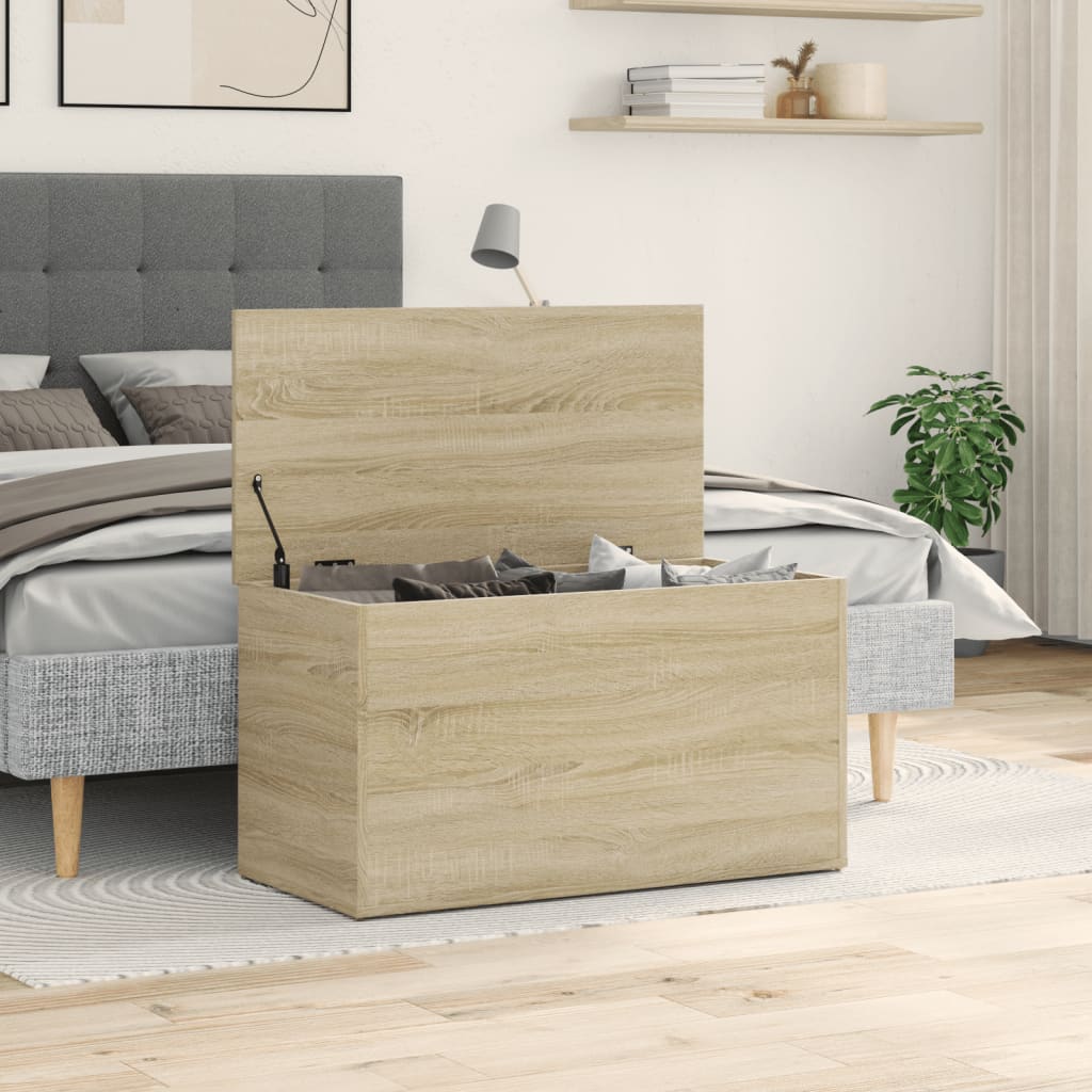 Aufbewahrungstruhe Weiß 84x42x46 cm Holzwerkstoff