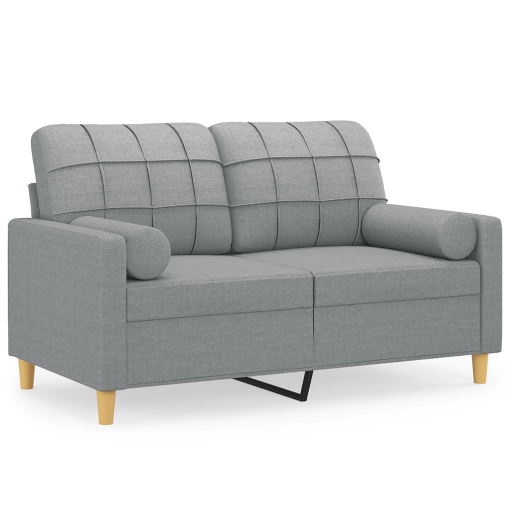 2-Sitzer-Sofa mit Zierkissen Braun 120 cm Stoff