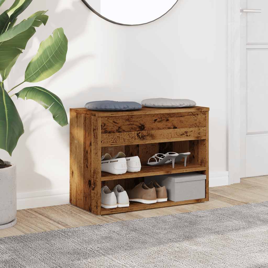Schuhbank Weiß 60x30x45 cm Holzwerkstoff