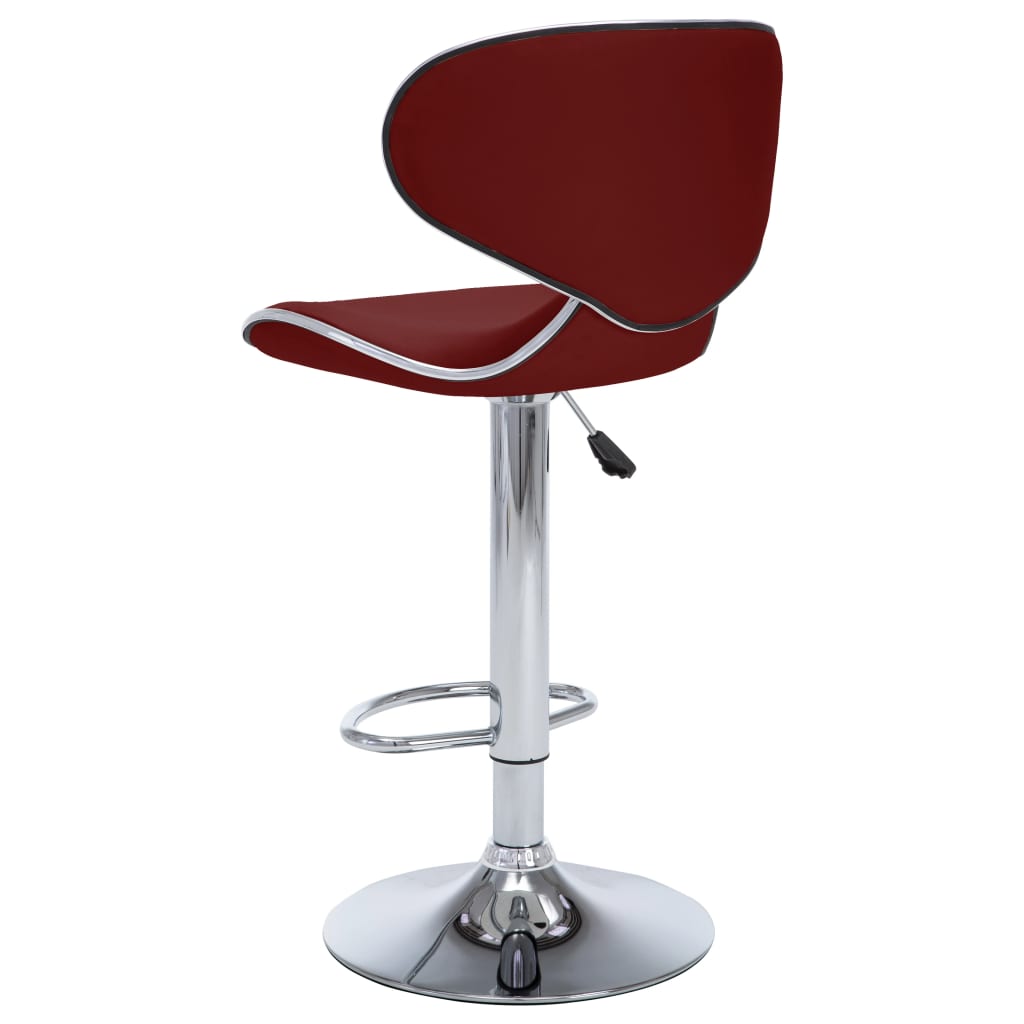 Barhocker 2 Stk. Rot Kunstleder