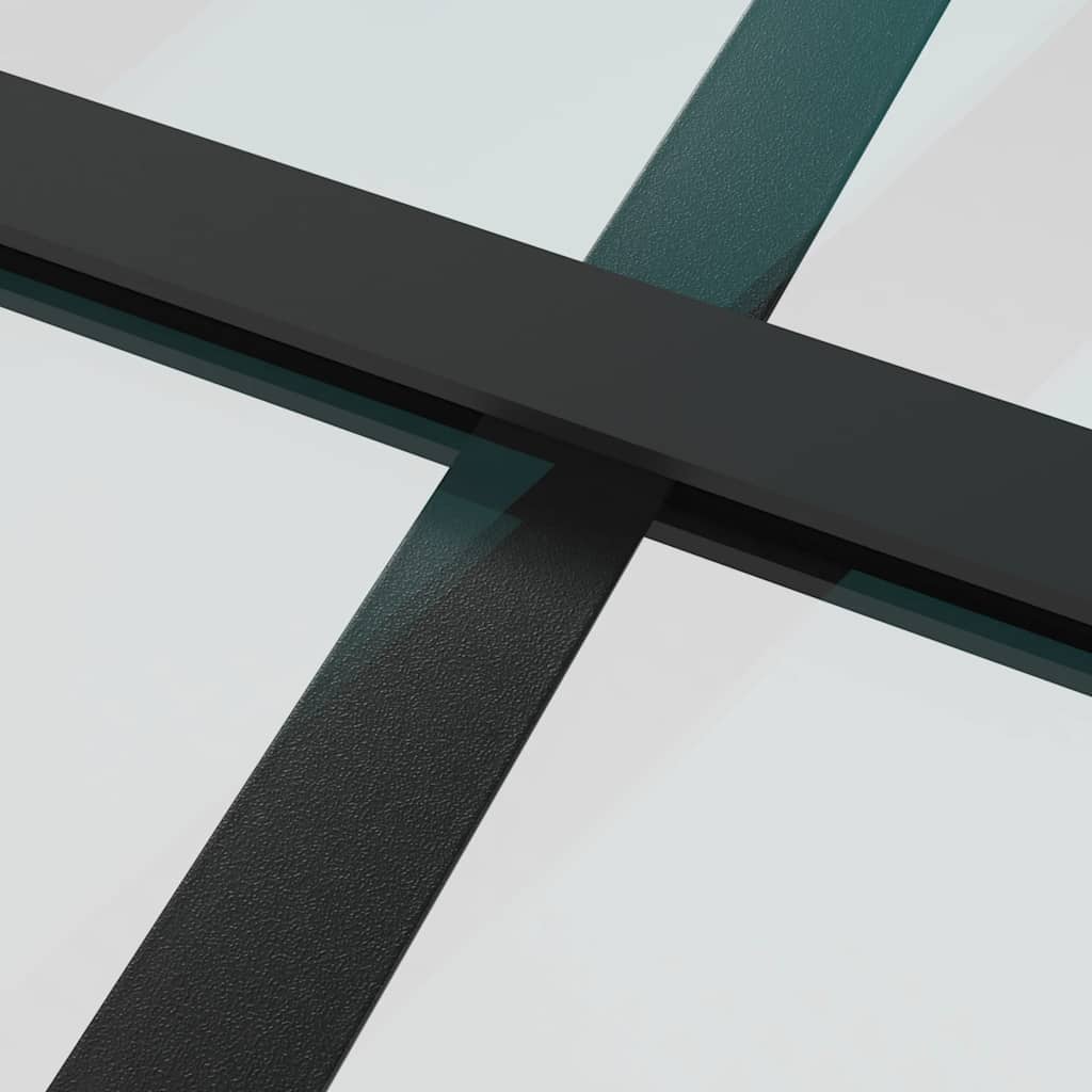 Schiebetür 3-teilig ESG-Glas und Aluminium 76x205 cm Schwarz