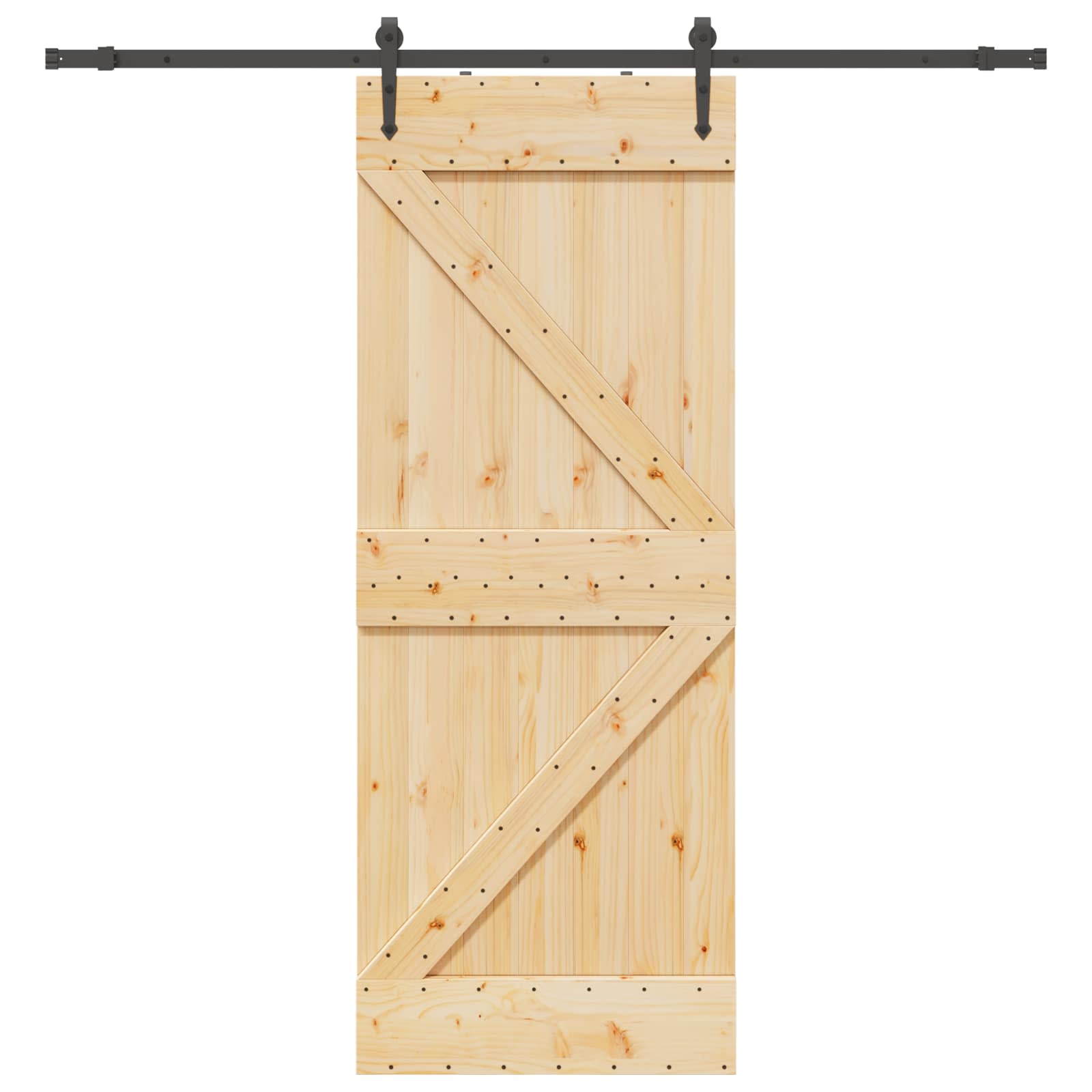 Schiebetür NARVIK Natürlich und Schwarz 70 x 210 cm (152,5 cm)