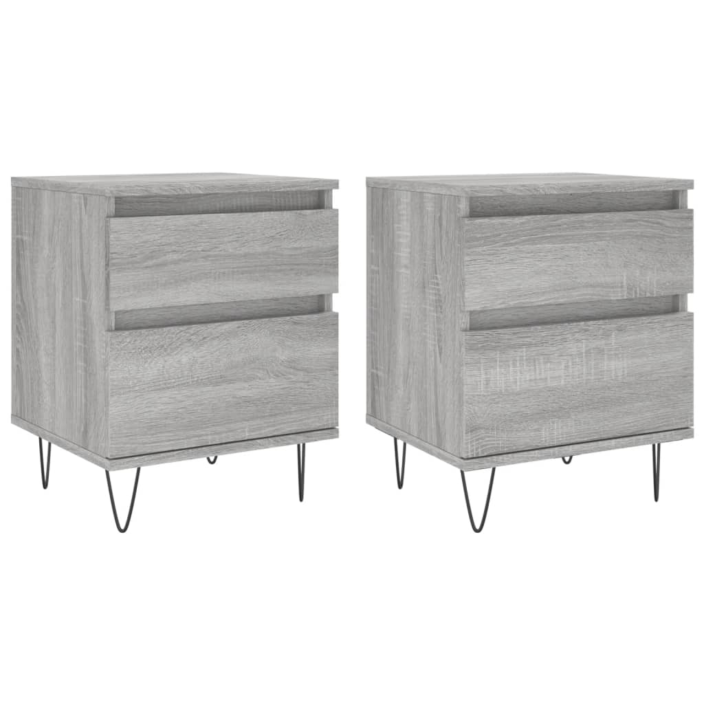 Bettschrank Schwarz Eichen-Optik 40 x 35 x 50 cm Holzwerkstoff