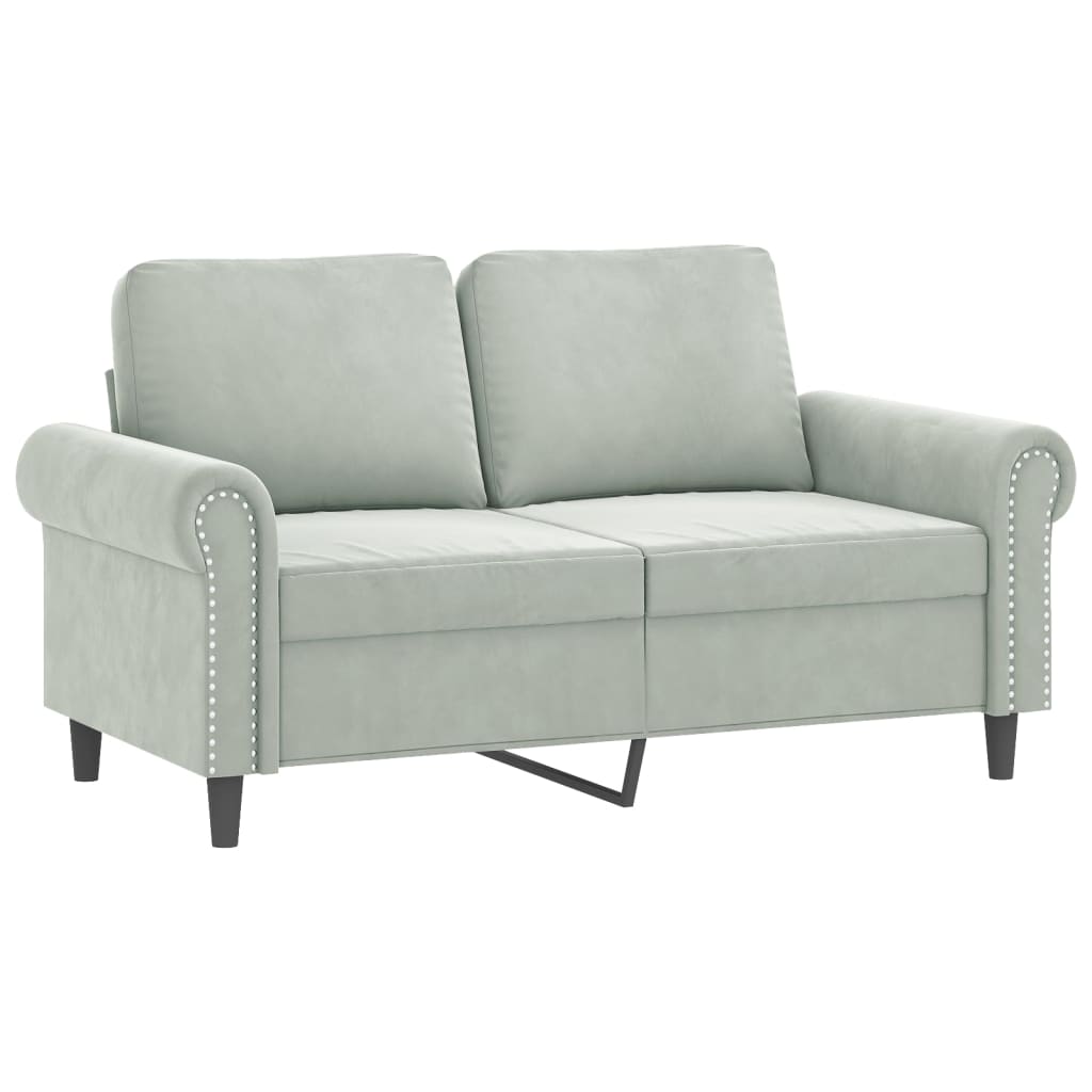 2-Sitzer-Sofa mit Zierkissen Dunkelgrün 120 cm Samt