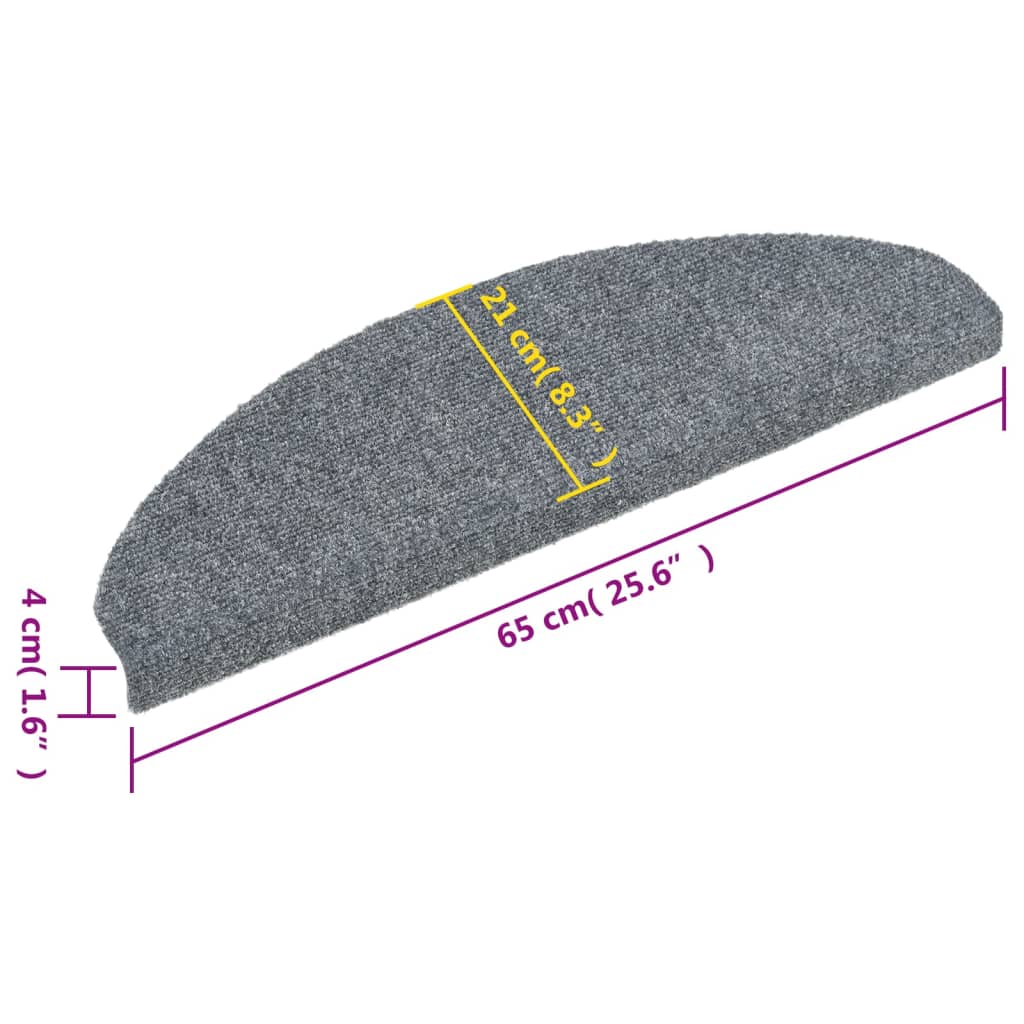 Stufenmatten Selbstklebend 15 Stk. 56x17x3 cm Hellbraun Halbrund