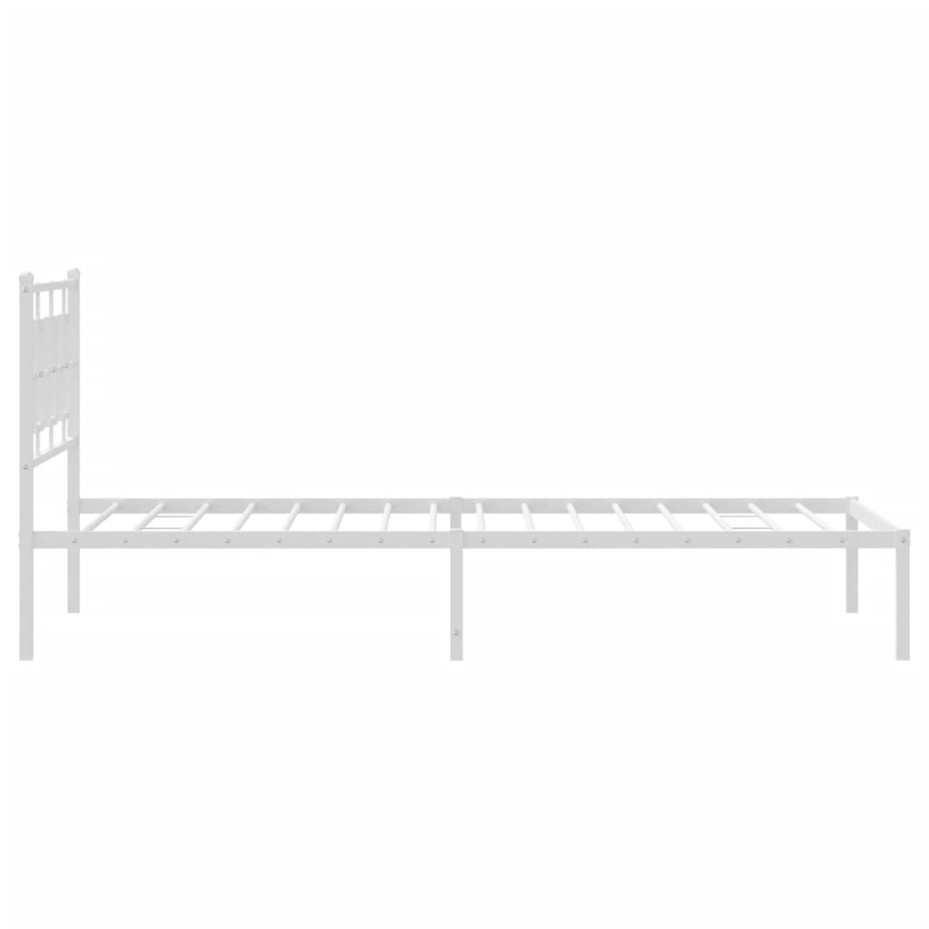 Bettgestell mit Kopf- und Fußteil Metall Weiß 180x200 cm