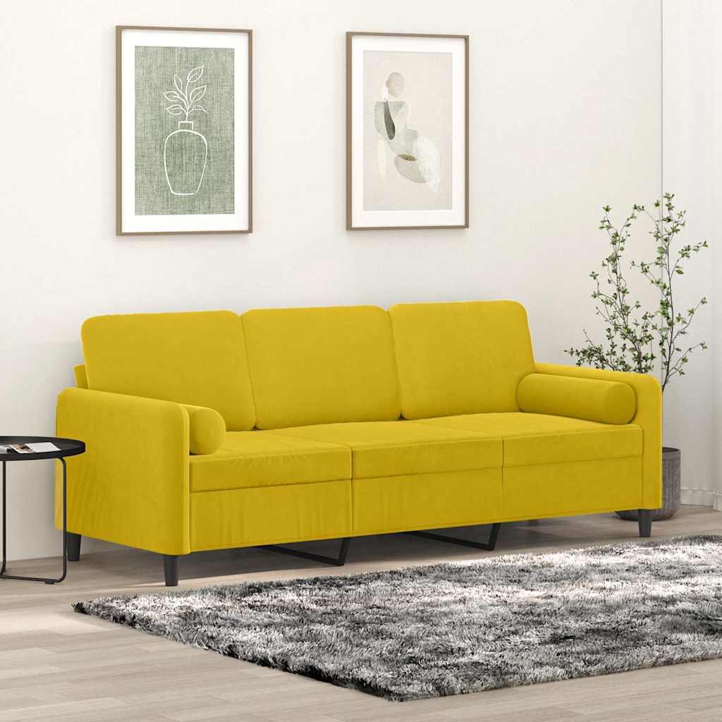 2-Sitzer-Sofa mit Zierkissen Dunkelgrün 120 cm Samt