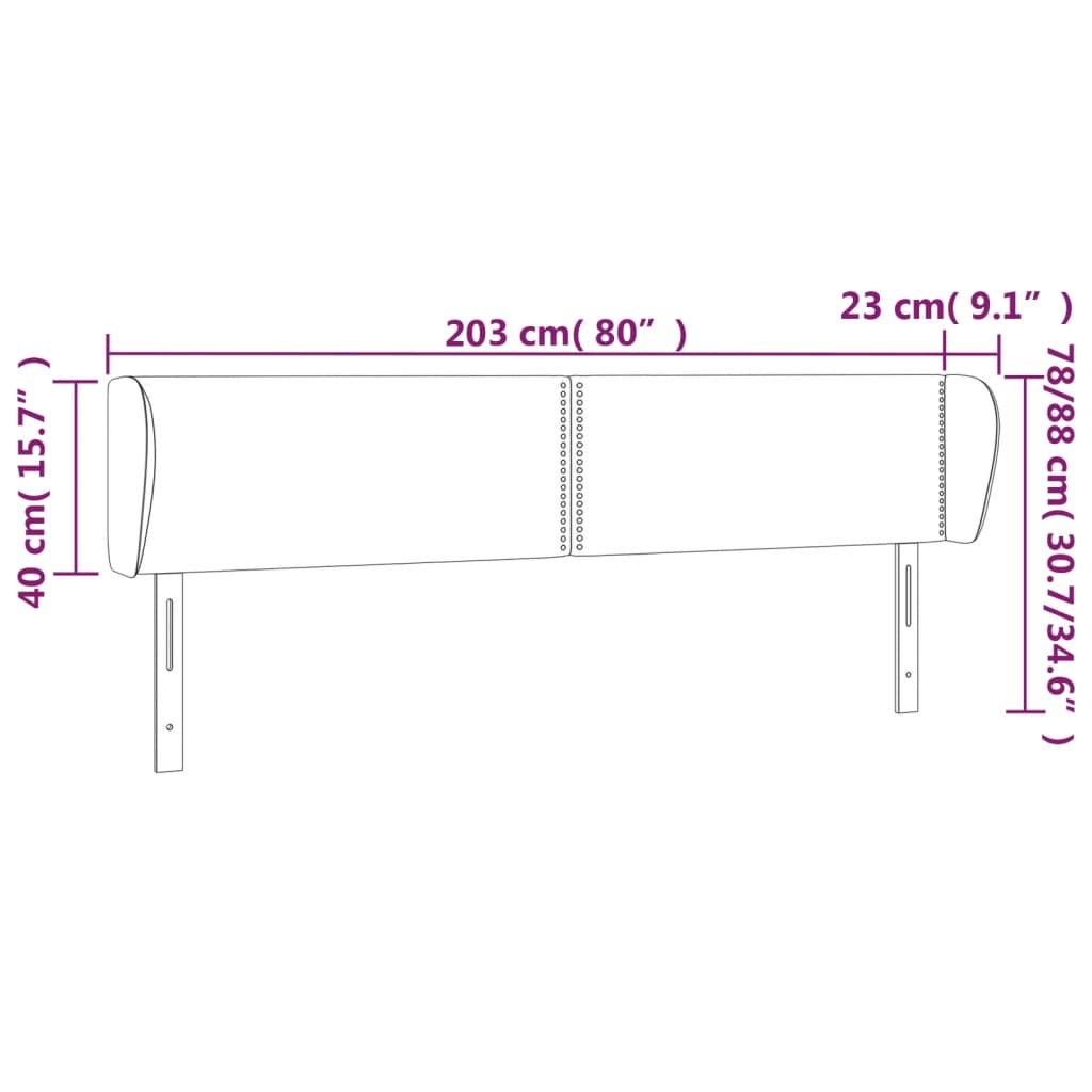 Kopfteil mit Ohren Dunkelgrau 83x23x78/88 cm Stoff