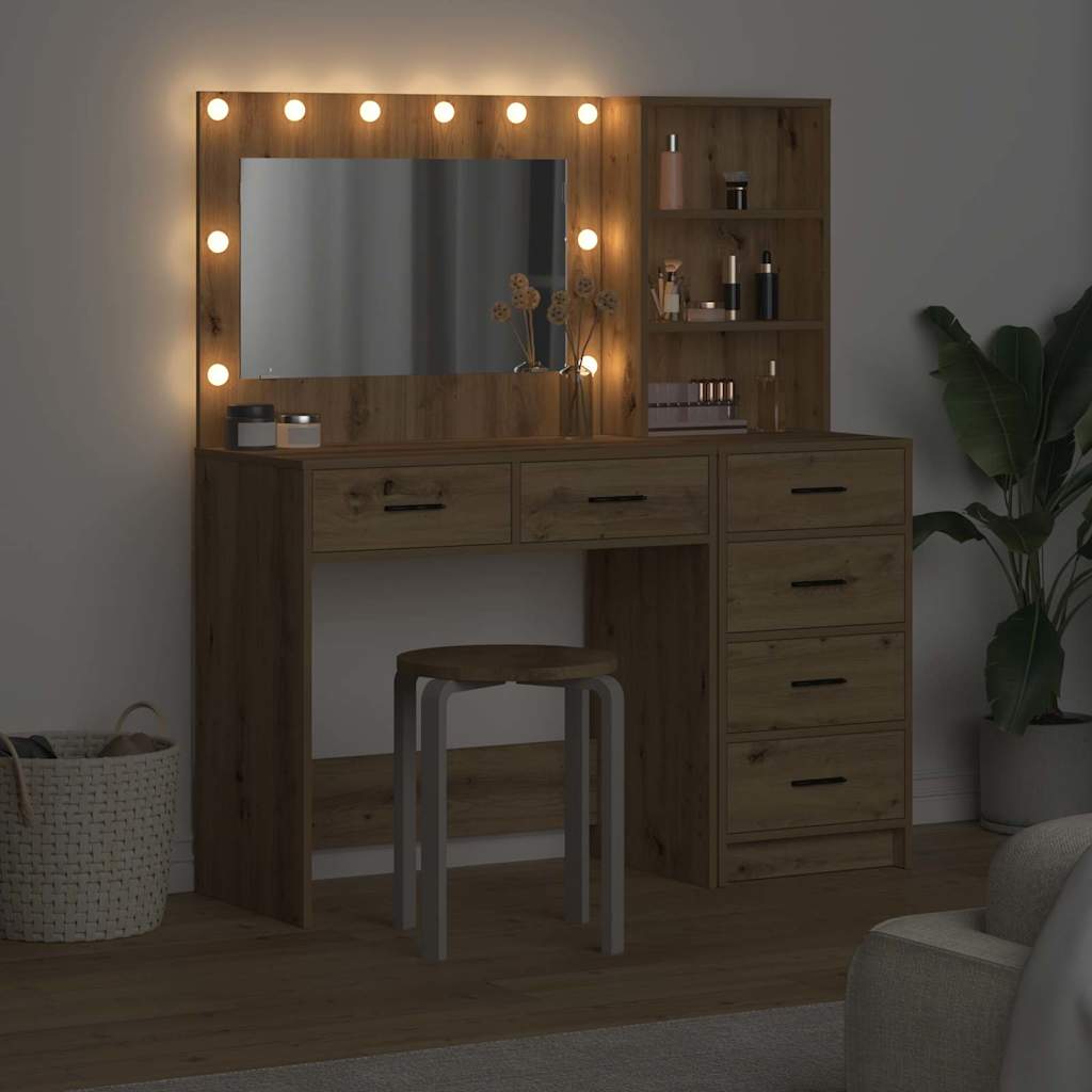 Schminktisch mit Regal Weiß 78,5 x 41 x 135 cm Holzwerkstoff