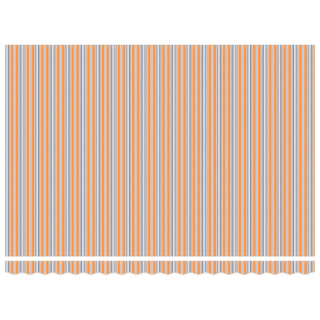 Markise Manuell Einziehbar mit LED 300x250 cm Blau und Weiß