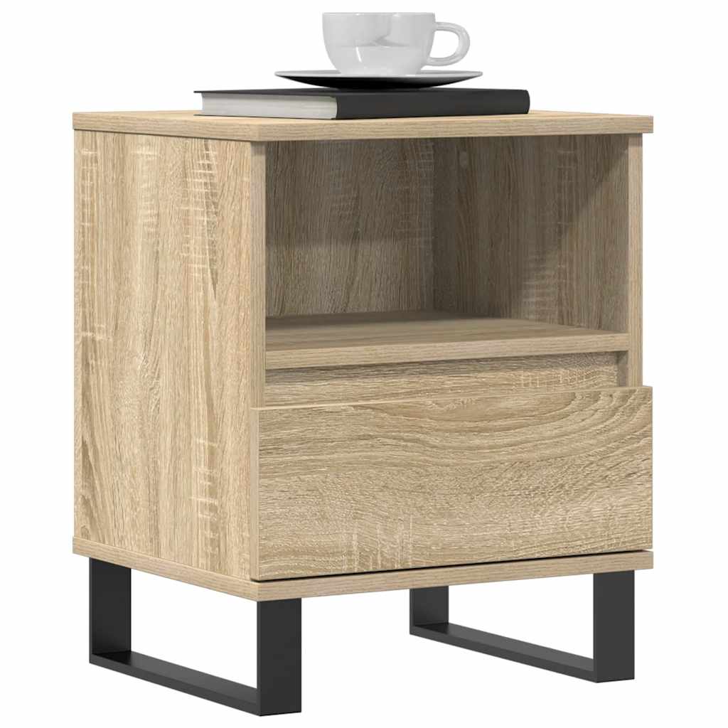 Bettschrank Schwarz Eichen-Optik 40 x 35 x 50 cm Holzwerkstoff
