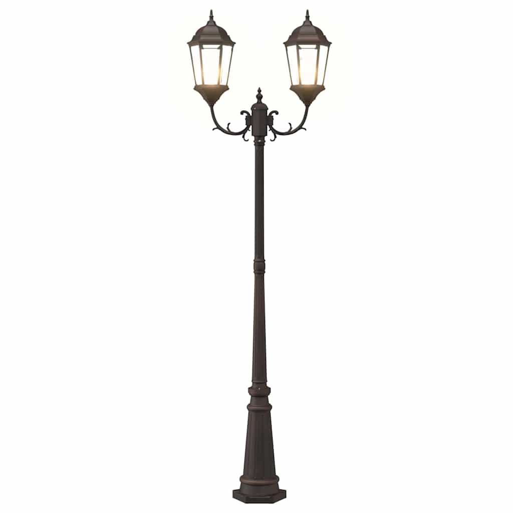 Gartenlaterne 3-flammig 230 cm Dunkelgrün/Schwarz Aluminium