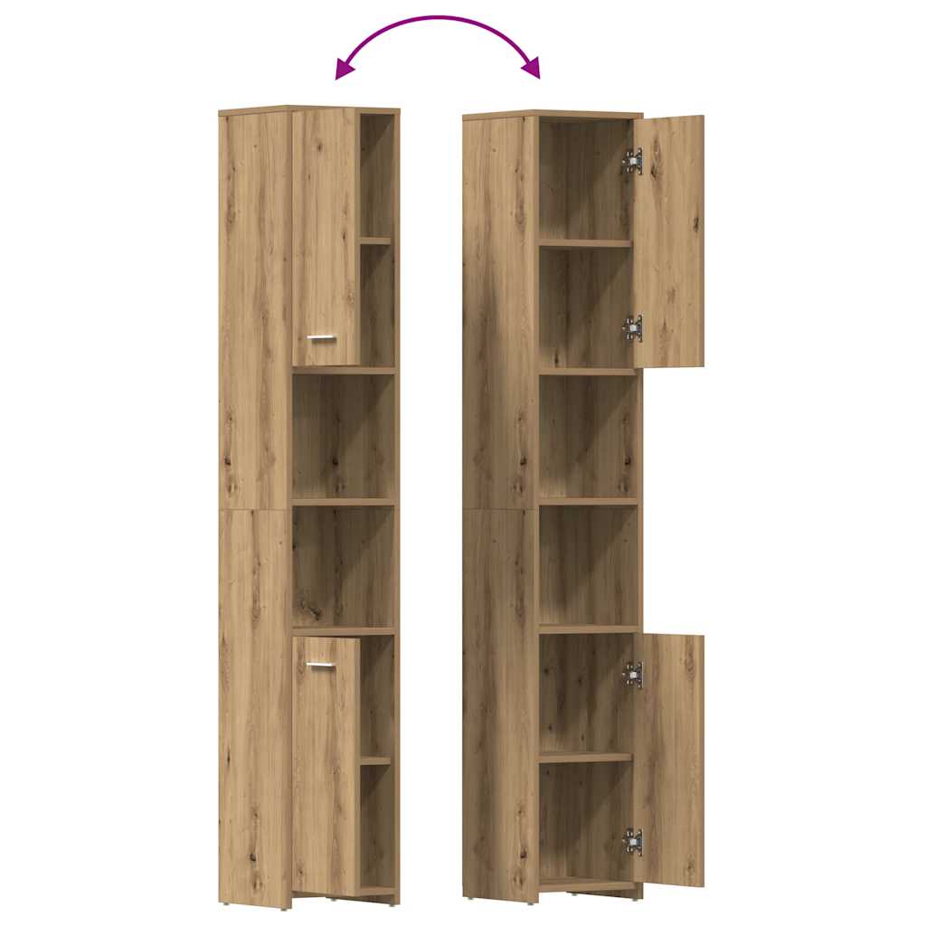 Badezimmerschrank Weiß 30x30x183,5 cm Holzwerkstoff