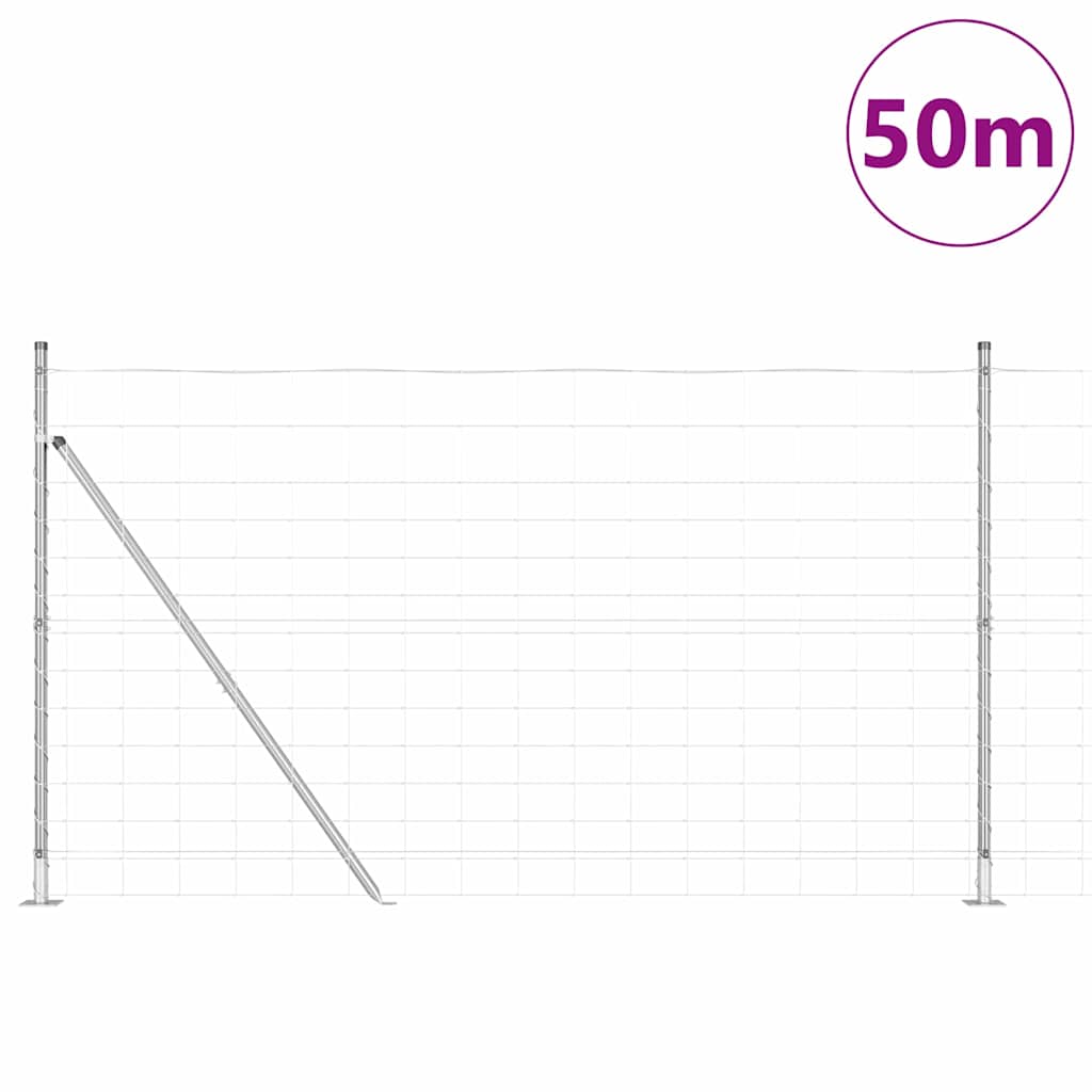 Ground Fix Geschweißter Drahtzaun 25 x 0,8 m Silber Netz
