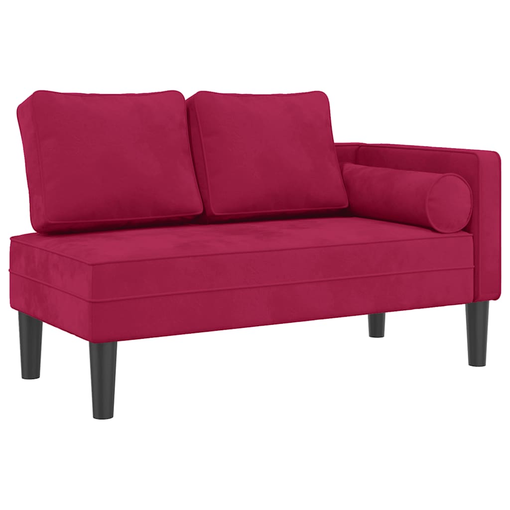 Chaiselongue mit Kissen Blau Samt