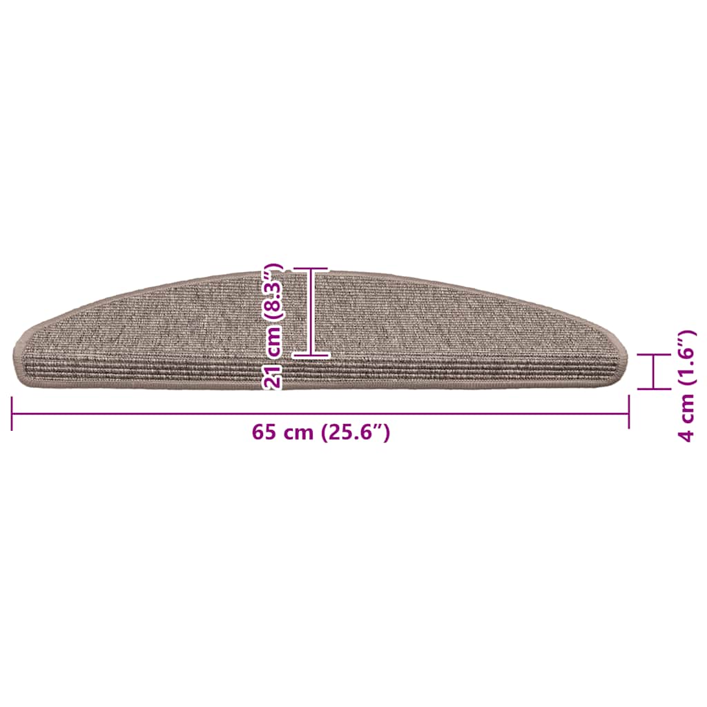 Stufenmatten 15 Stk. 56x17x3 cm Beige und Grau Halbrund