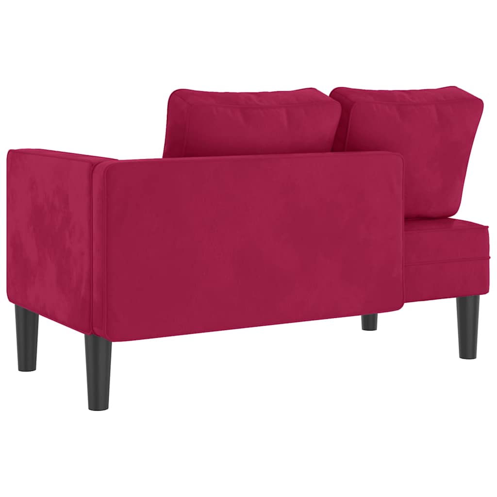 Chaiselongue mit Kissen Blau Samt