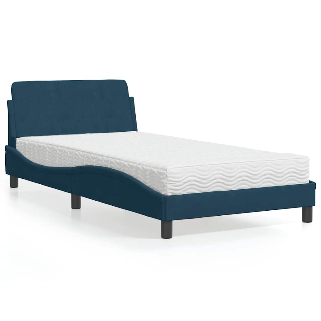 Bett mit Matratze "Dover" Hellgrau 80x200 cm Samt