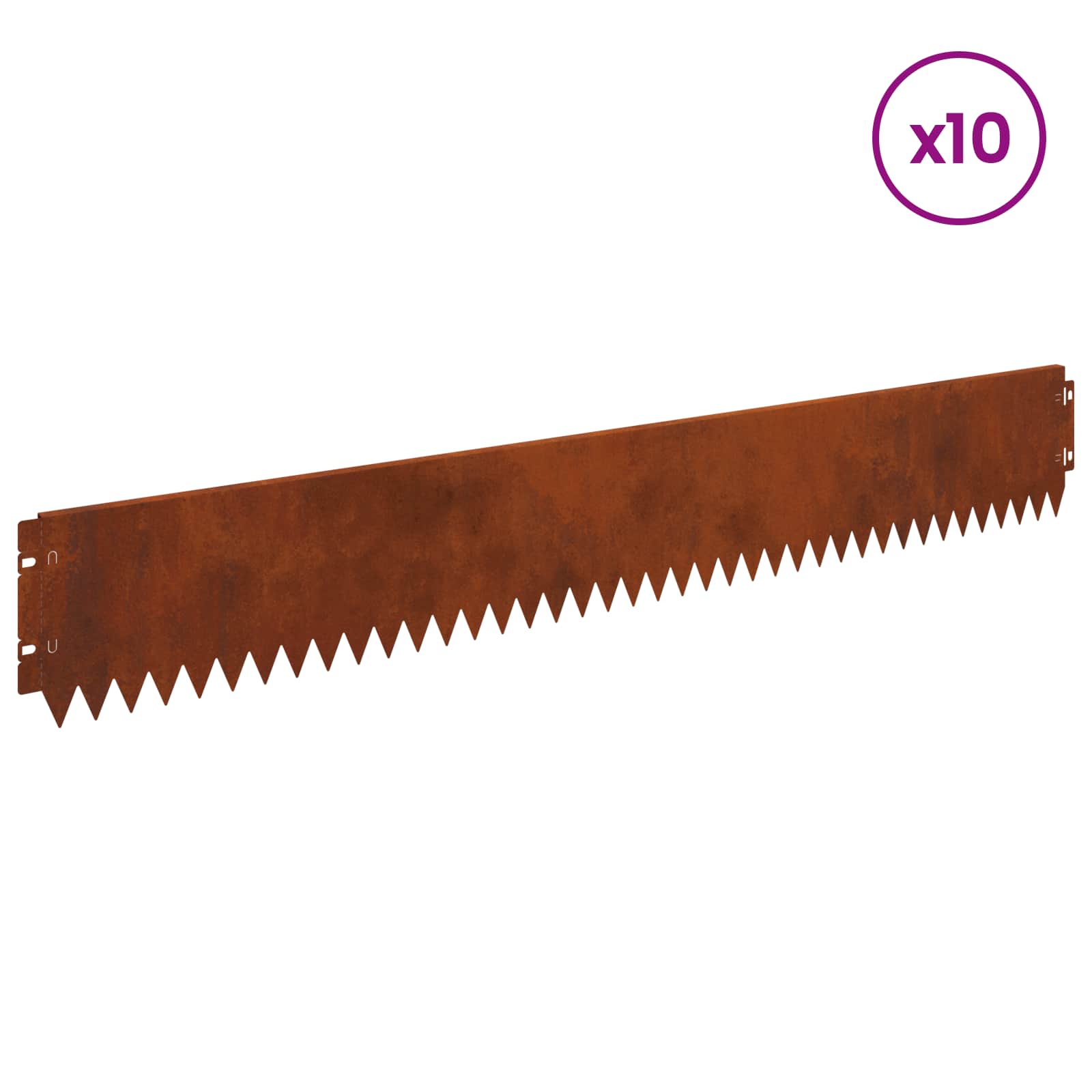 Raseneinfassung 10 pcs 103 x 10 cm Stahl Schwarz