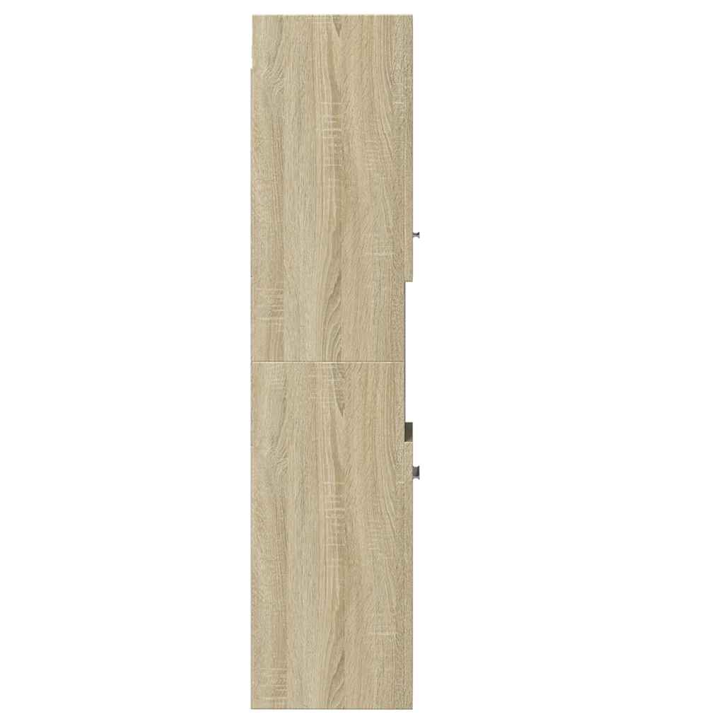 Badezimmerschrank Weiß 30x30x130 cm Holzwerkstoff