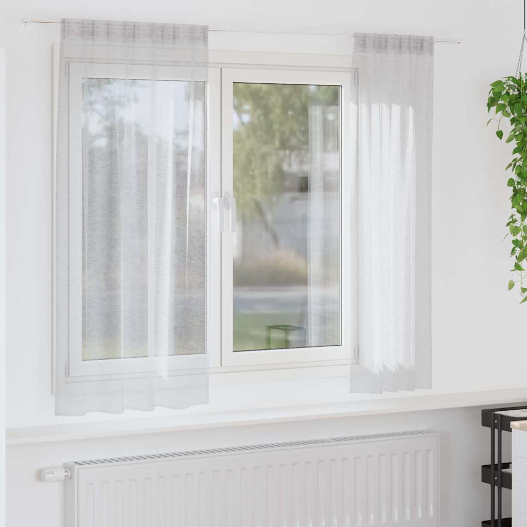 Voile-Vorhang mit Vorhängen 2 pcs Weiß 140 x 140 cm Polyester