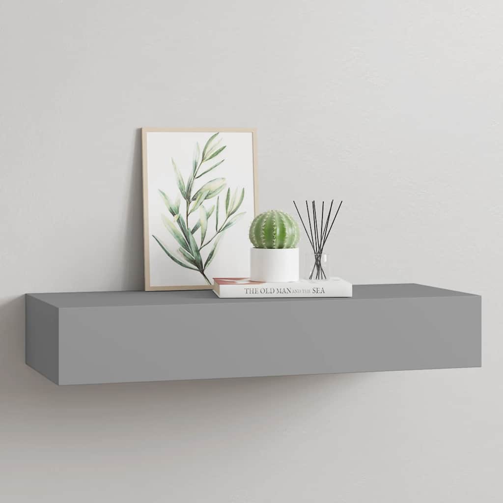 Wandregal mit Schublade Weiß 40x23,5x10 cm MDF