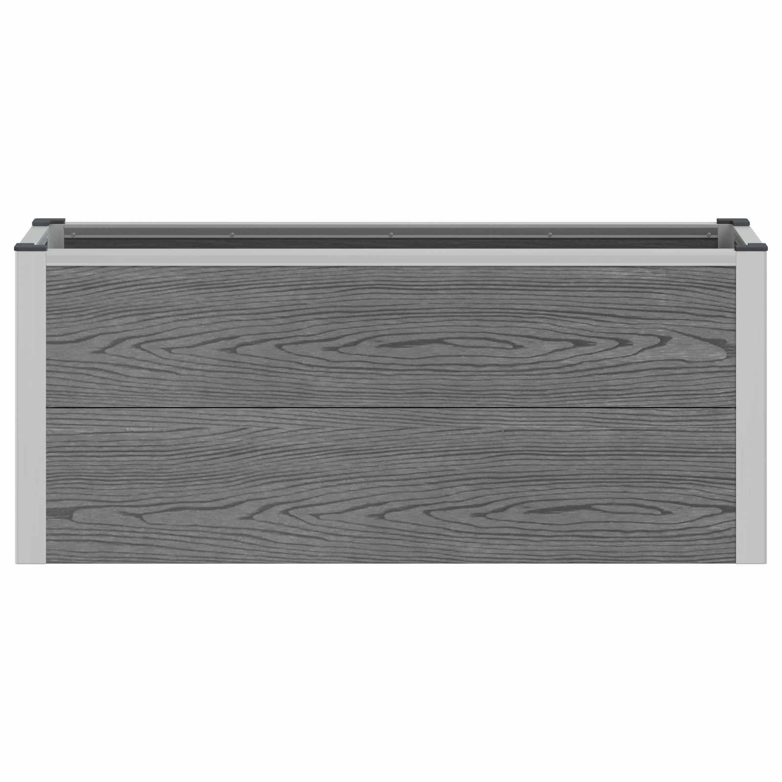Hochbeet Grau 50 x 30 x 22 cm WPC und Aluminium