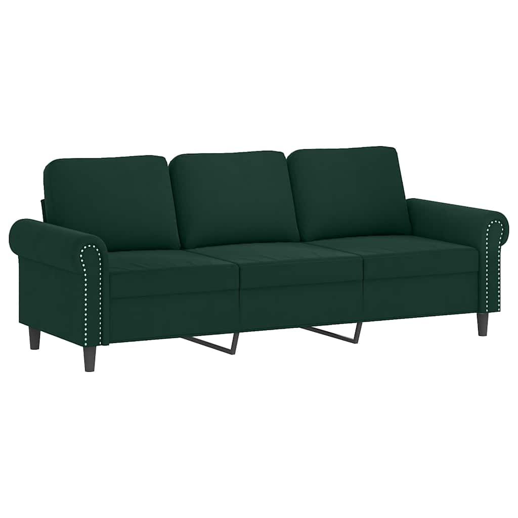 2-Sitzer-Sofa mit Zierkissen Dunkelgrün 120 cm Samt