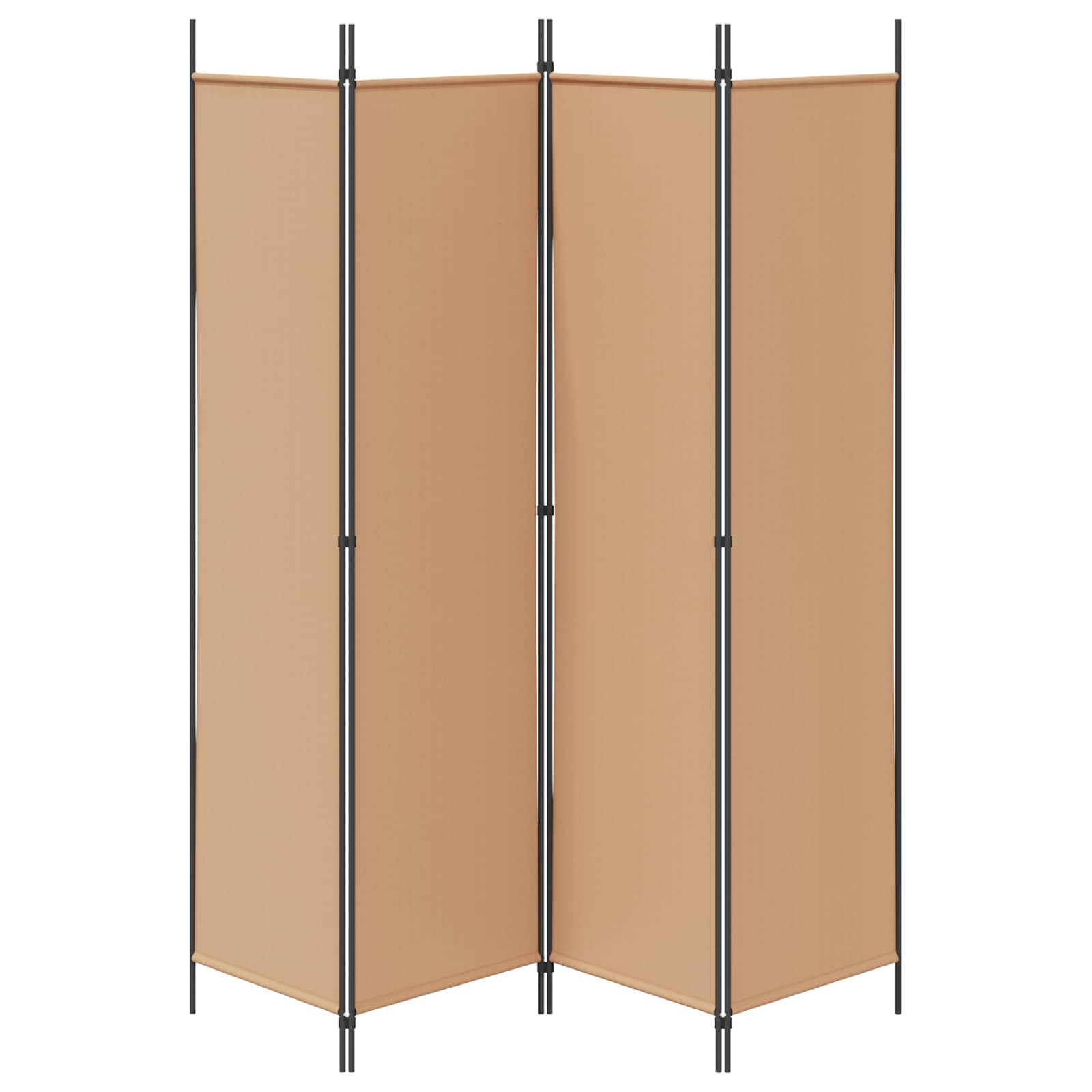 3-tlg. Paravent Schwarz 150x200 cm Stoff