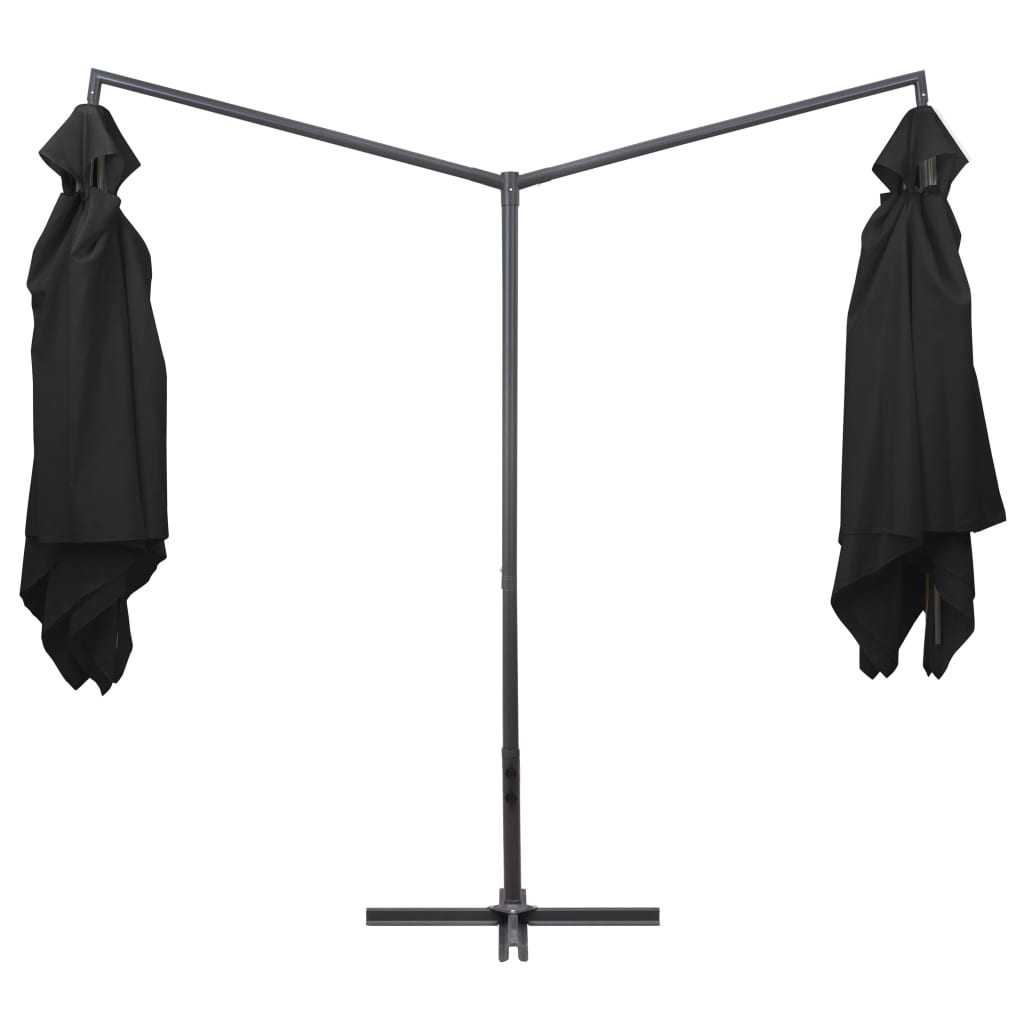 Doppel-Sonnenschirm mit Stahl-Mast 250x250 cm Anthrazit