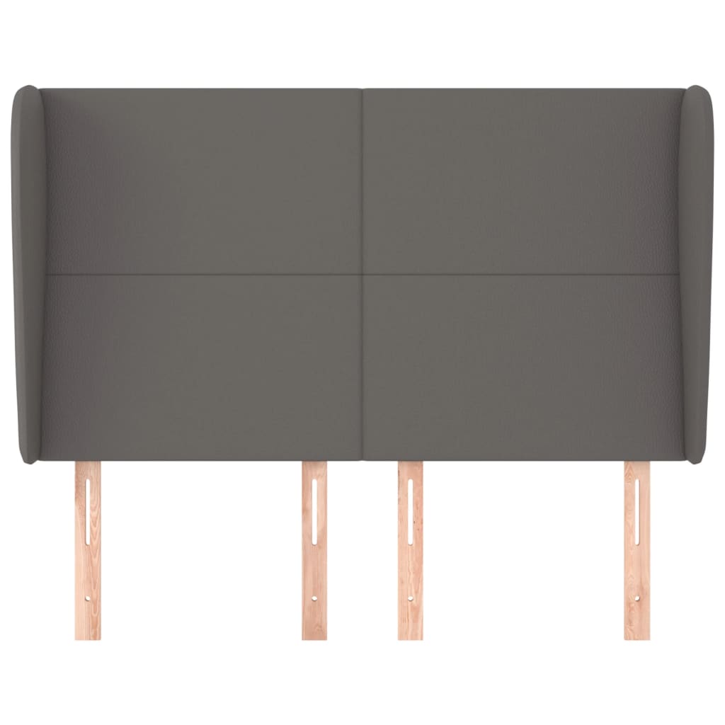 Kopfteil mit Ohren Creme 83x23x78/88 cm Kunstleder