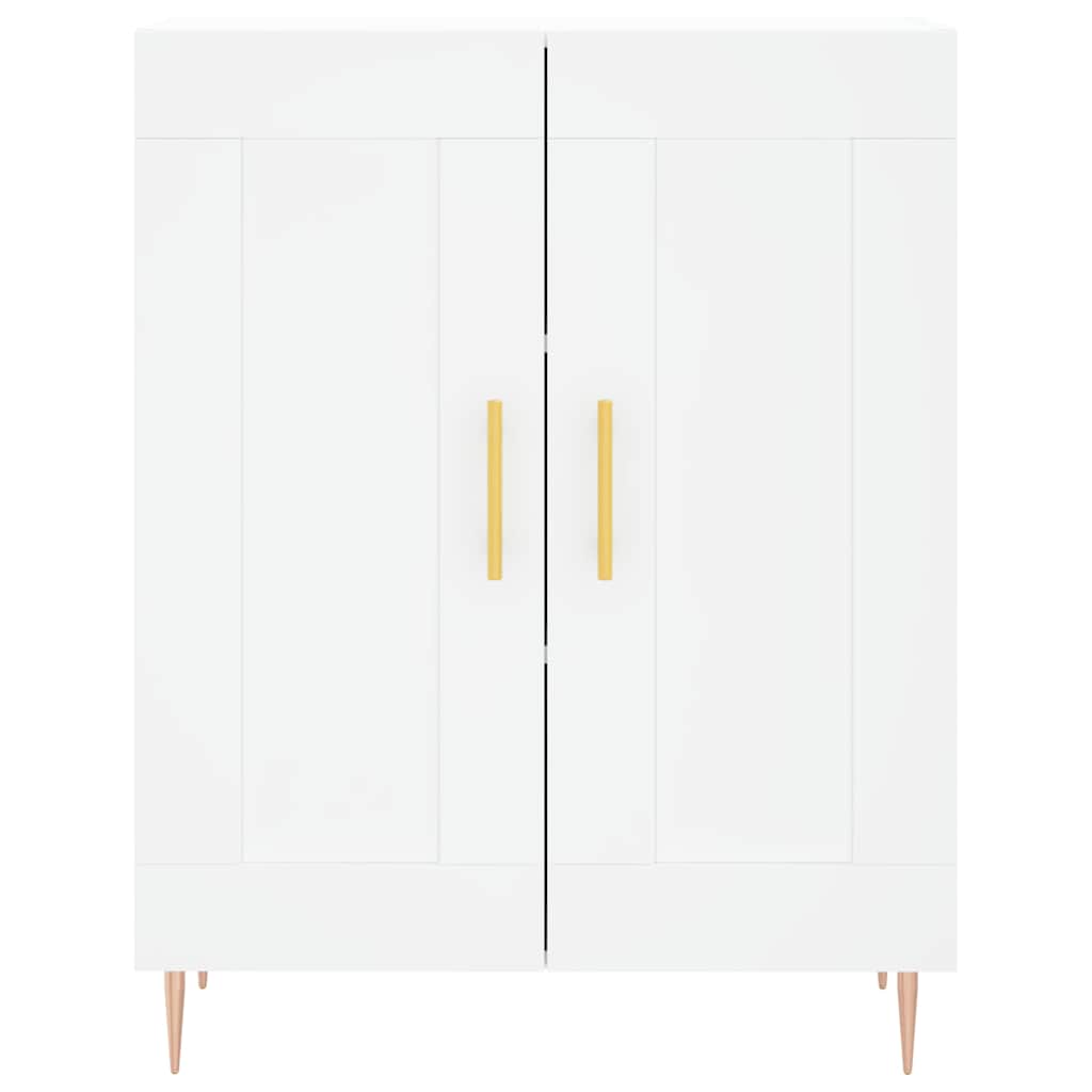 Highboard Hochglanz-Weiß 69,5x34x180 cm Holzwerkstoff
