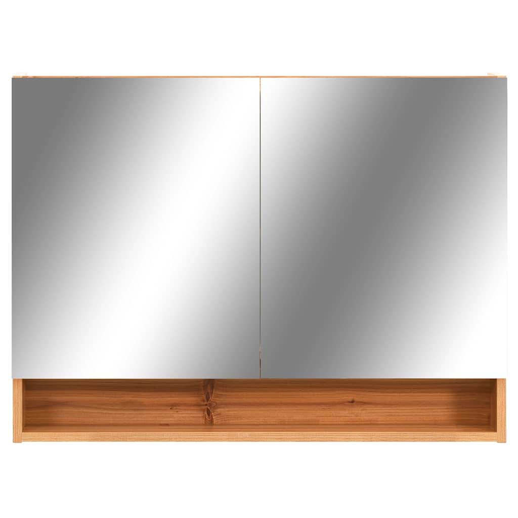 LED-Bad-Spiegelschrank Weiß 80x15x60 cm MDF