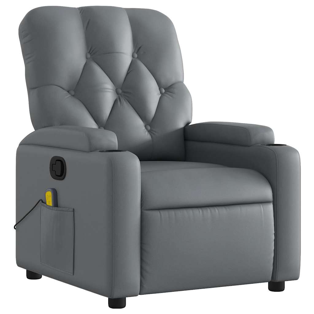 Massage-Relaxsessel, Kunstleder, Schwarz