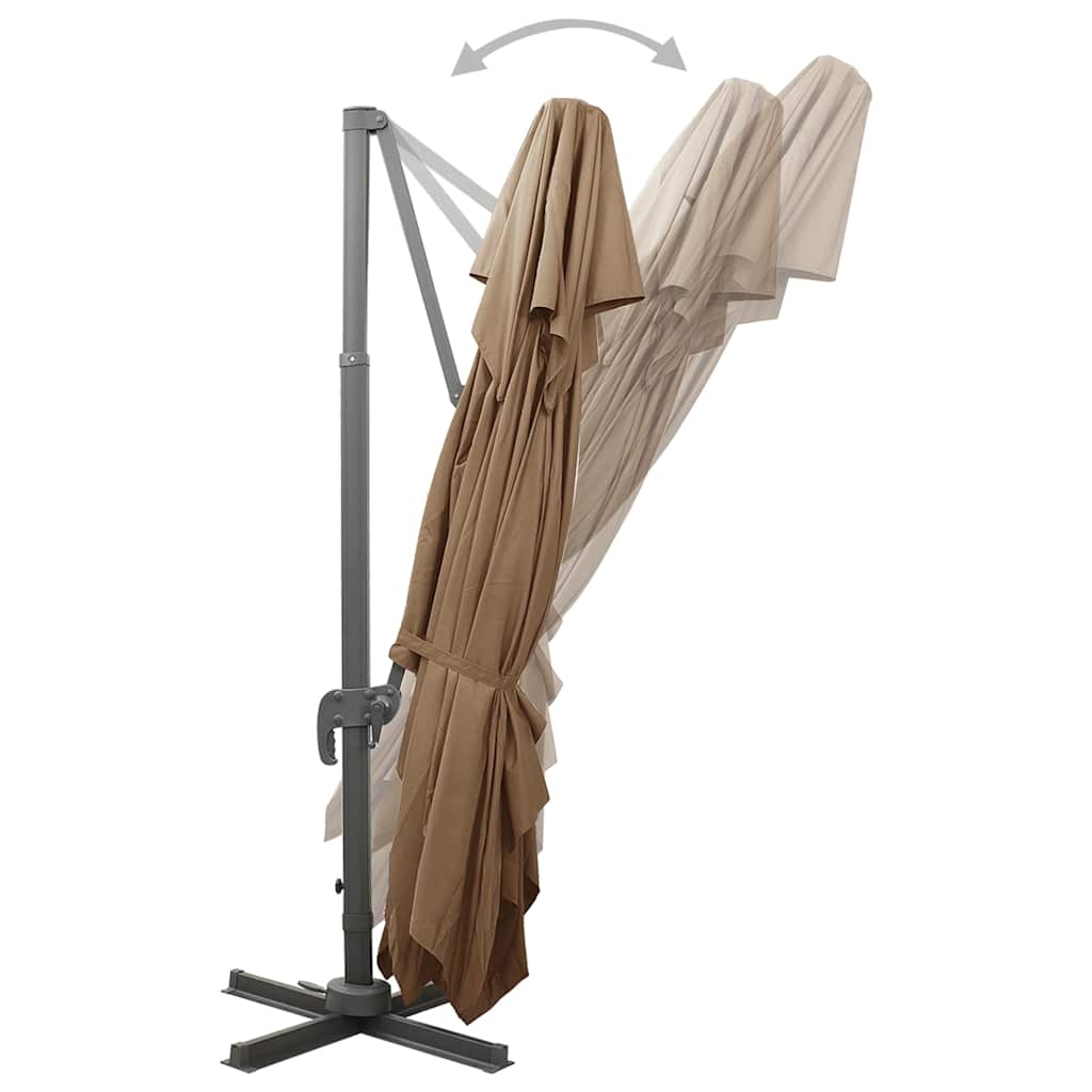 Ampelschirm mit Doppeldach 300 x 300 cm Sand